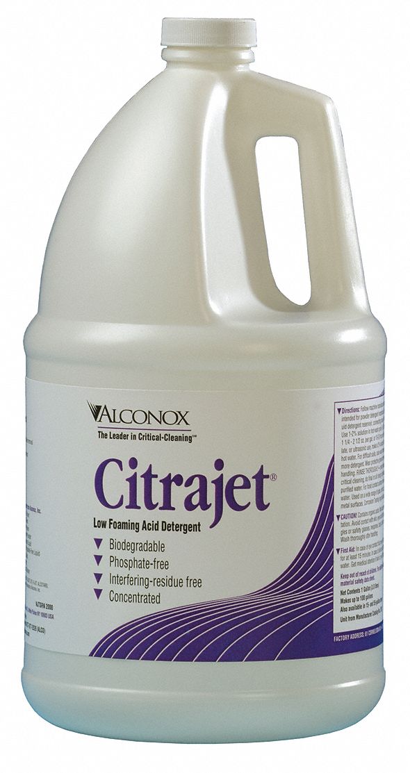 Detergent: 5 gal Container Size, Liquid, 2.5 pH Max pH Level, Unscented, Jerrycan