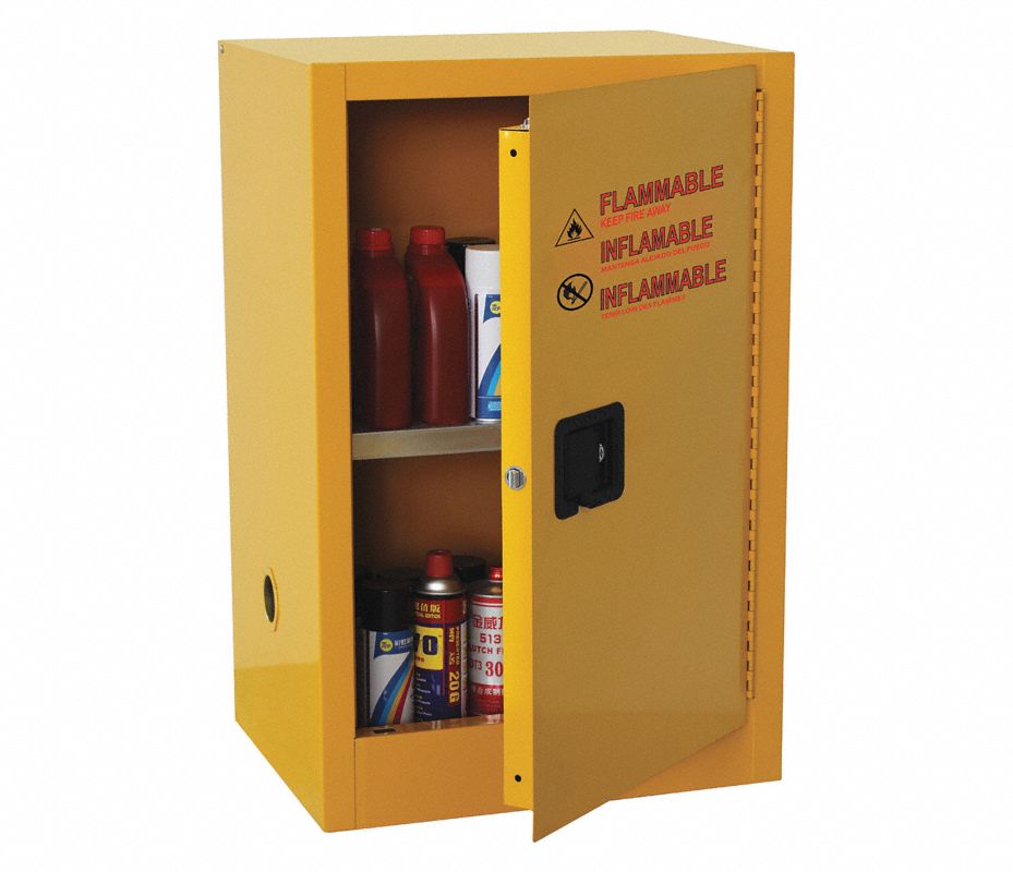 CONDOR Gabinete para Inflamables 16 gal., 44" x 23" x 18", Tipo de
