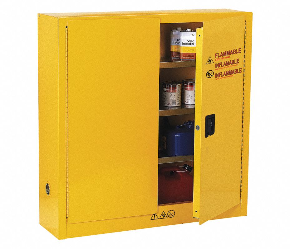 CONDOR Gabinete para Inflamables 24 gal., 44" x 43" x 12", Tipo de