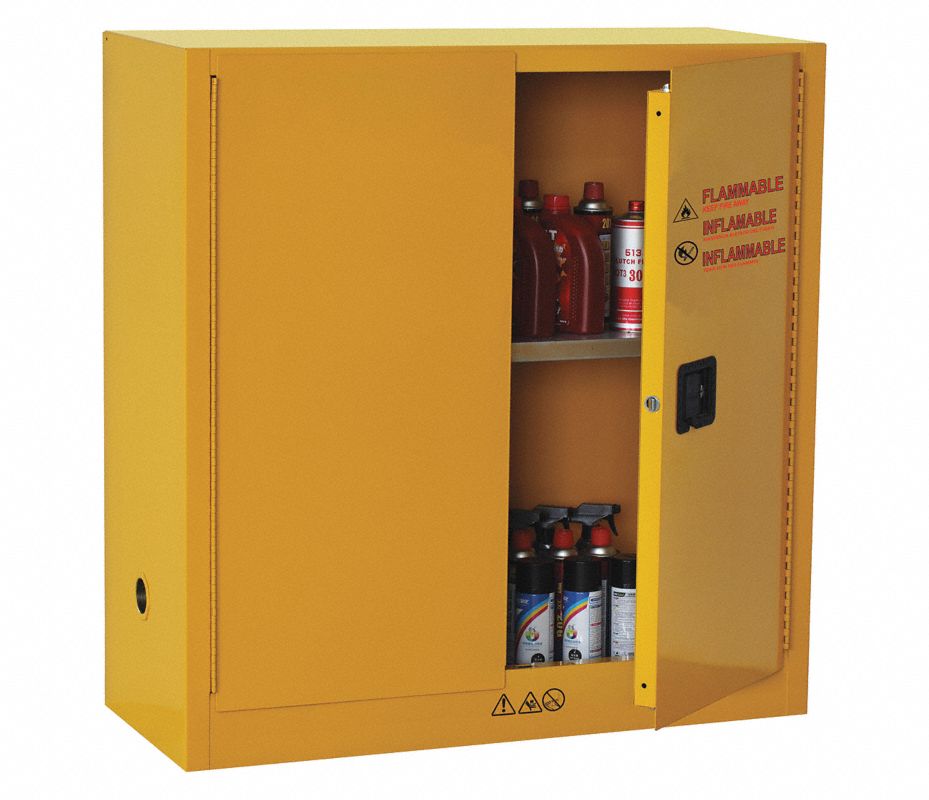 CONDOR Gabinete para Inflamables 30 gal., 44" x 43" x 18", Tipo de