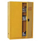 FLAMMABLES SAFETY CABINET, STANDARD, 45 GALLON CAPACITY, 43 X 18 X 66½ IN, YELLOW