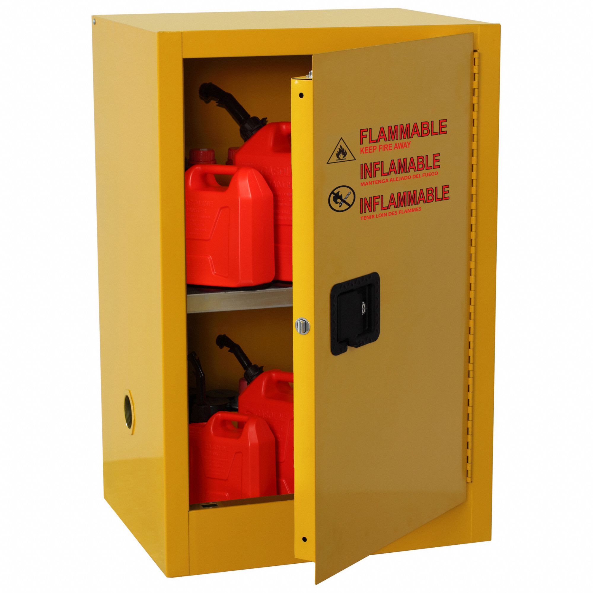 FLAMMABLES SAFETY CABINET, STANDARD SLIMLINE, 12 GALLON, 23 X 18 X 36½ IN, YELLOW