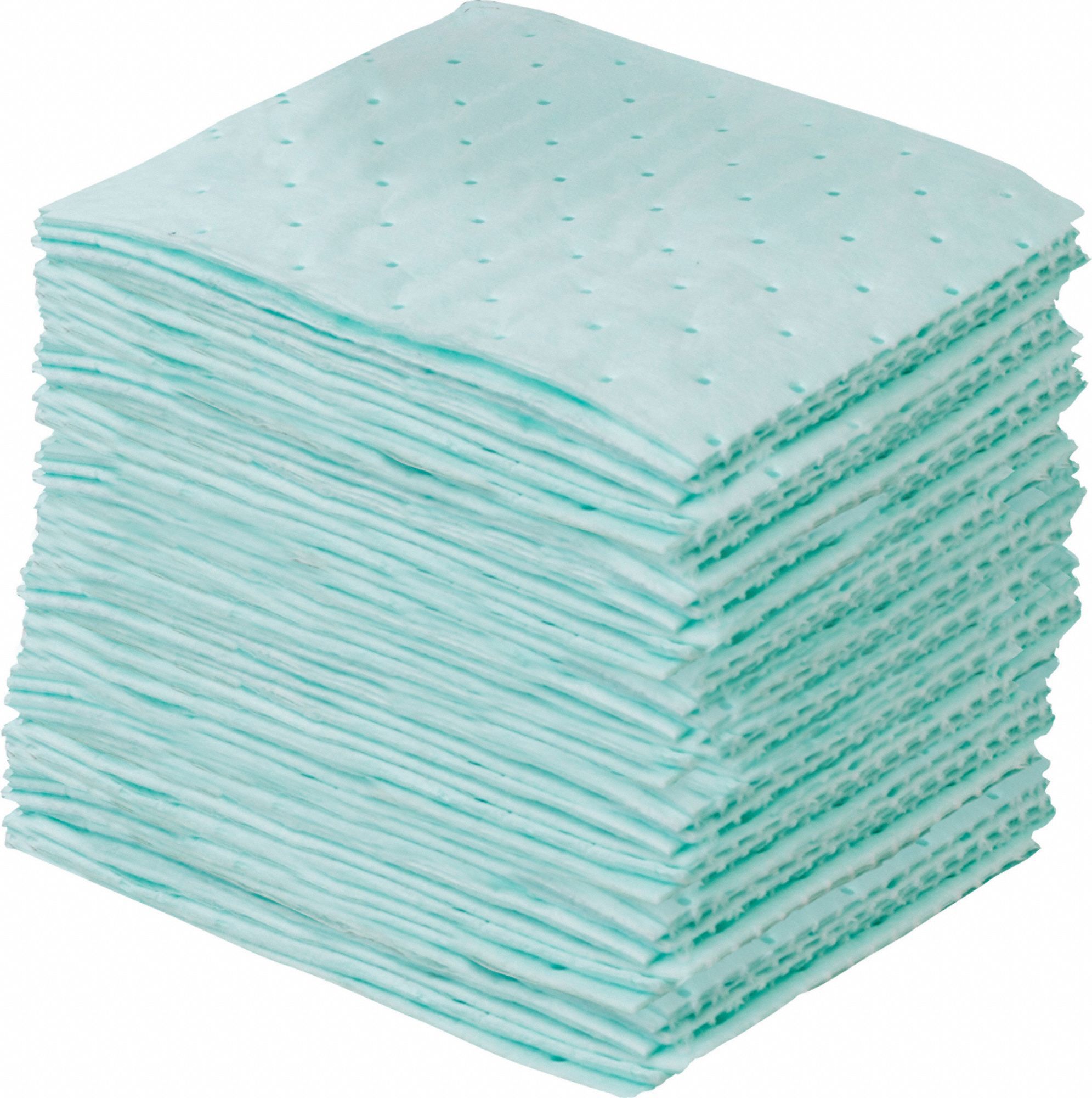 Sorbent Pad: 10 in x 7 1/2 in Pad Size (L x W), Polypropylene, Green, 200 PK