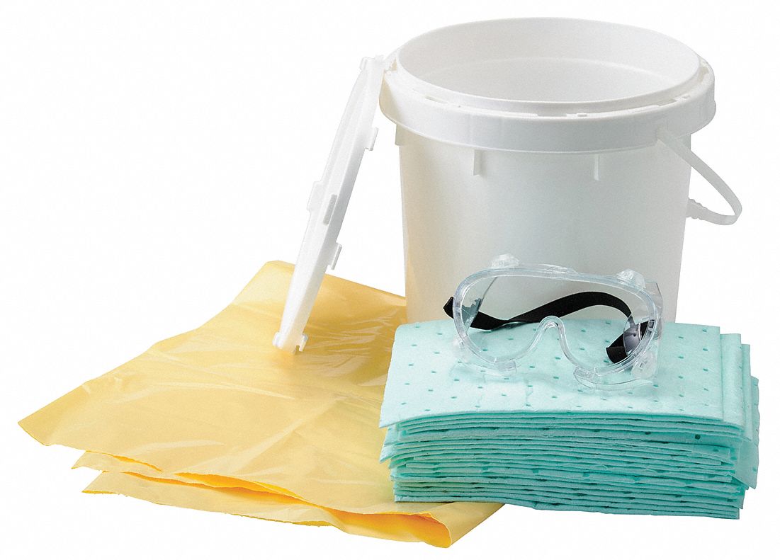 BRADY SPC ABSORBENTS Spill Kit/Station, Bucket, Chemical, Hazmat, 4.5
