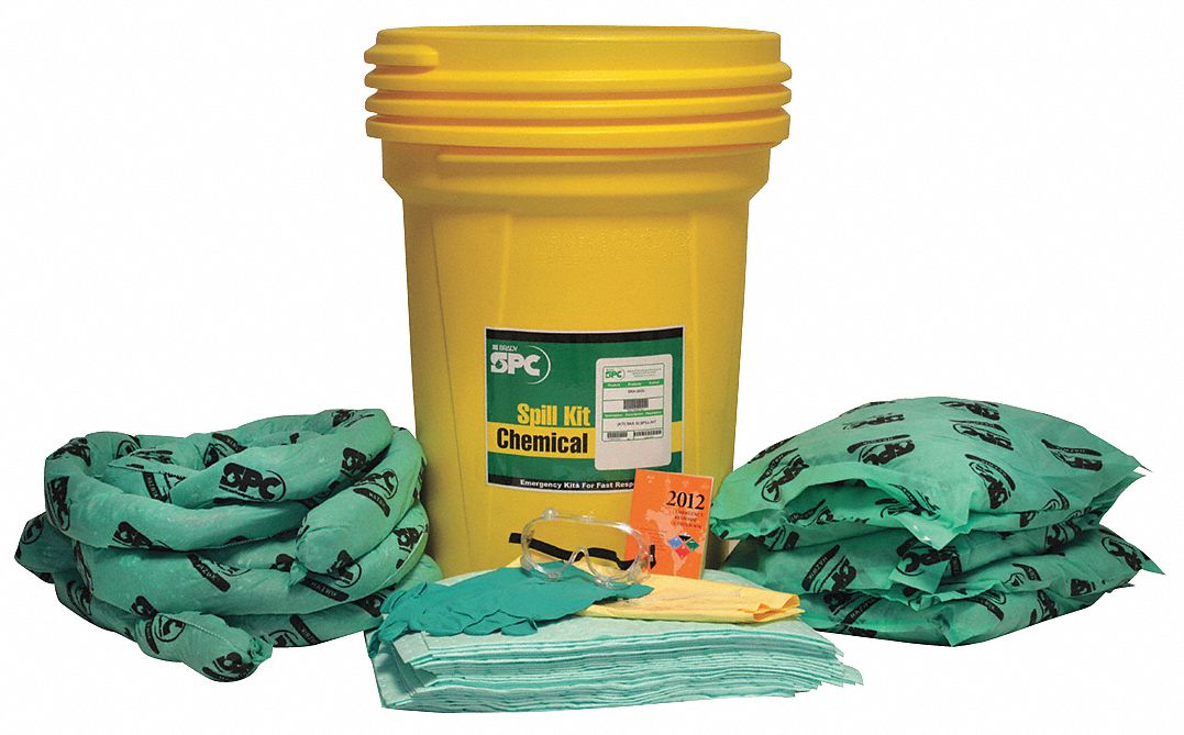 Spill Kit: 30 gal Container Capacity, Drum, 36 gal Volume Absorbed Per Kit