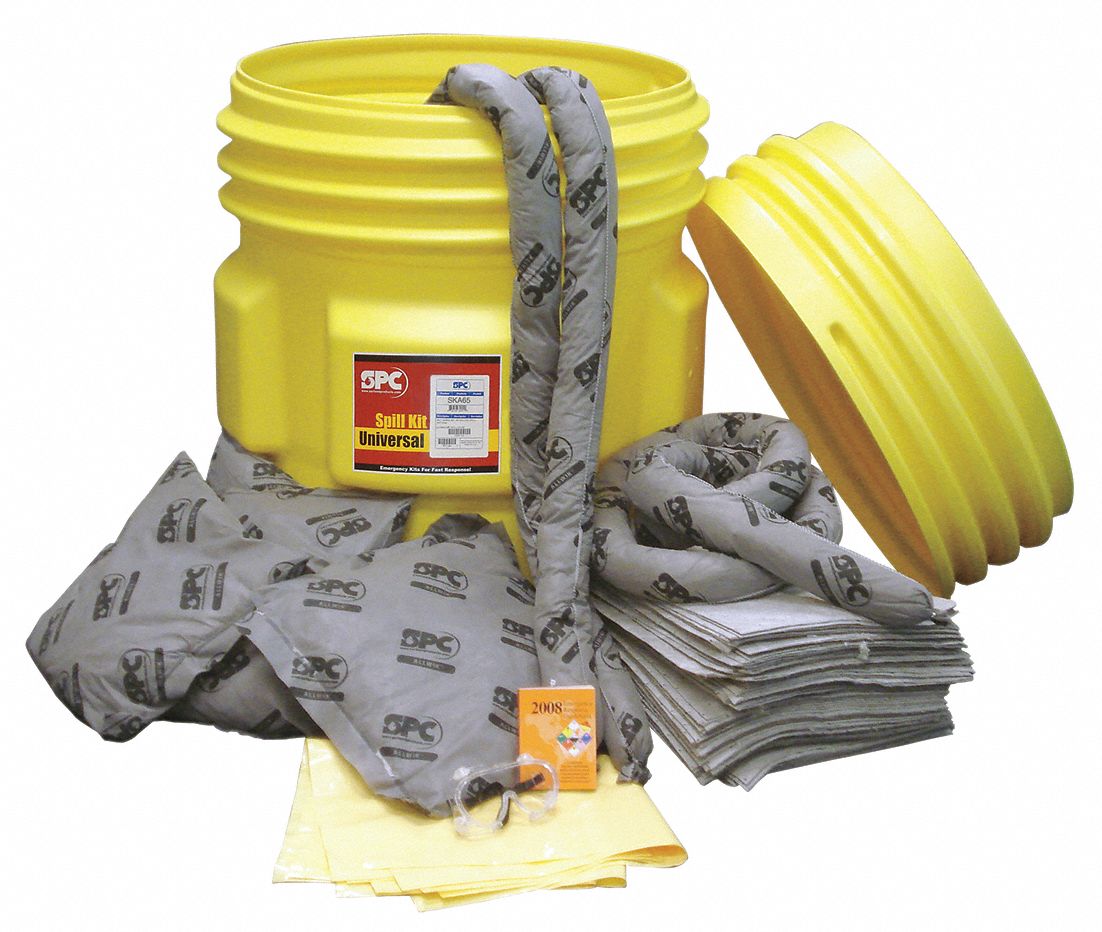 BRADY SPC ABSORBENTS Spill Kit/Station, Drum, Universal, 63 gal ...