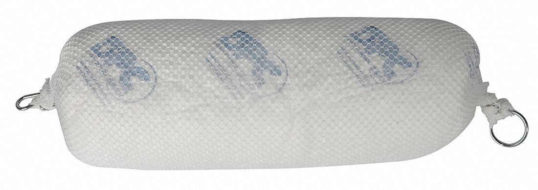 ABSORBENT BOOM, 8 IN X 18 IN, 28 GALLON/PACK, 2.8 GAL/BOOM, WHITE, 10 PK