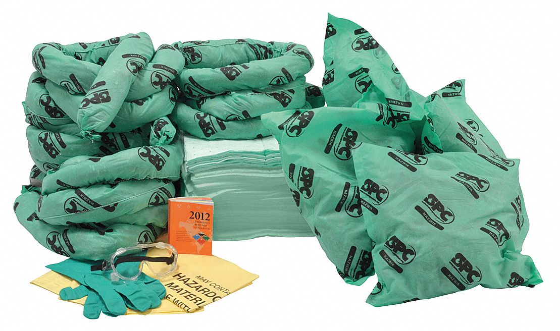 Spill Kit Refill: Bag, 32 gal Volume Absorbed Per Kit, (5) Disposal Bags