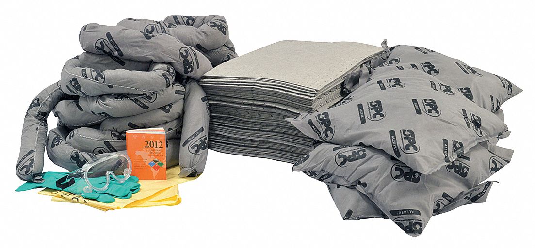 Spill Kit Refill: 37 gal Volume Absorbed Per Kit, Bag, Bag