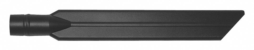 Crevice Tool: Plastic, For 1 1/2 in Hose Dia, 17 in Lg, 1 3/8 in Wd, 2 3/8 in Dp, Std