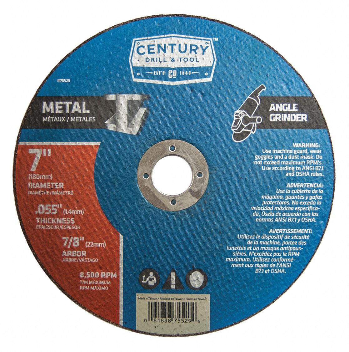 Century drill and tool abrasive cut off wheel 42yy75 75529 grainger