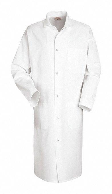 400Tgwht Mns Wh Ls Btchr Coat 65/35