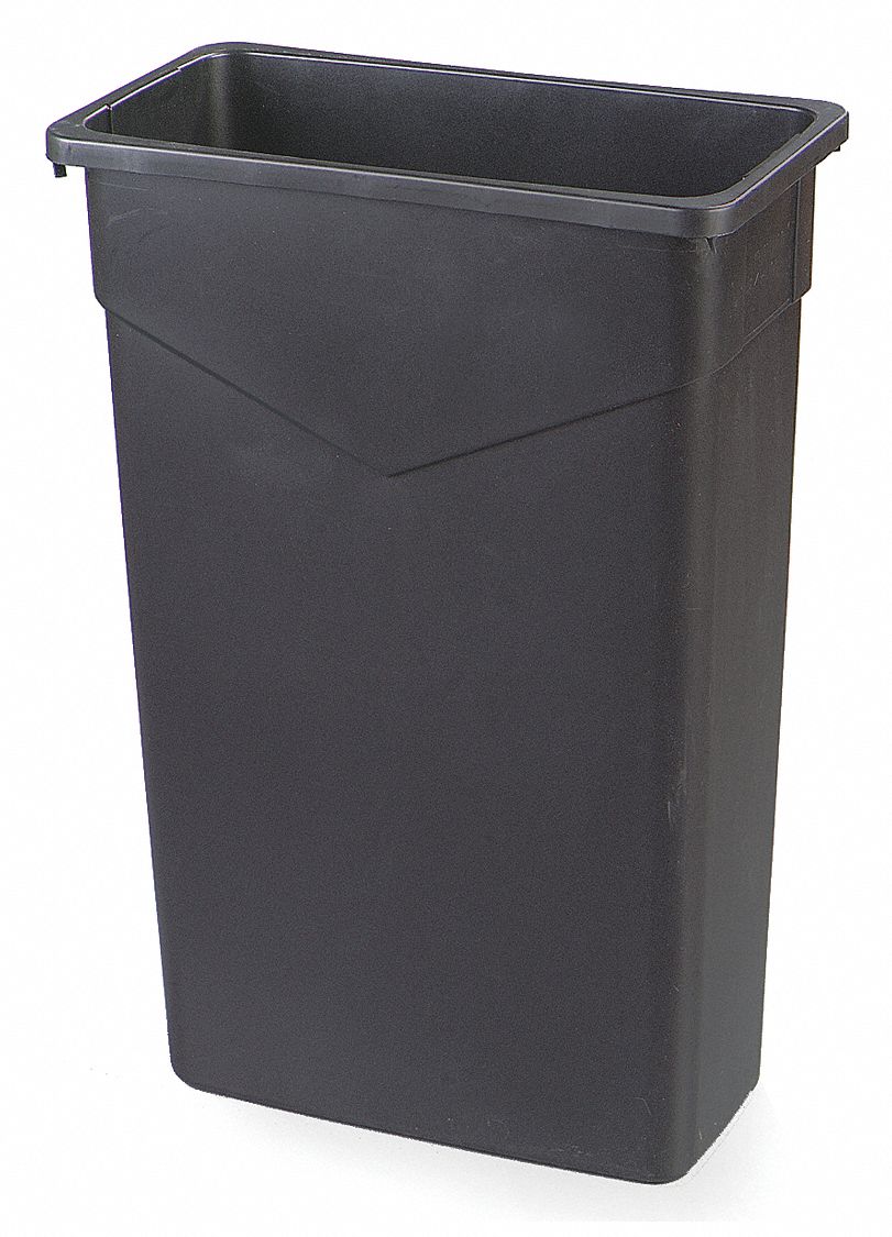 Carlisle, 4, Pk, Rectangle Trash Can,23 Gal,black,pk4 - 42zy15