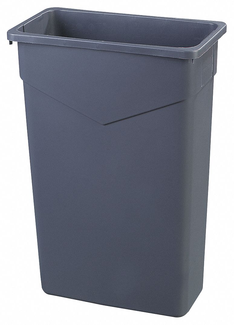 Rectangle Trash Can, 23 gal, Gray, PK4