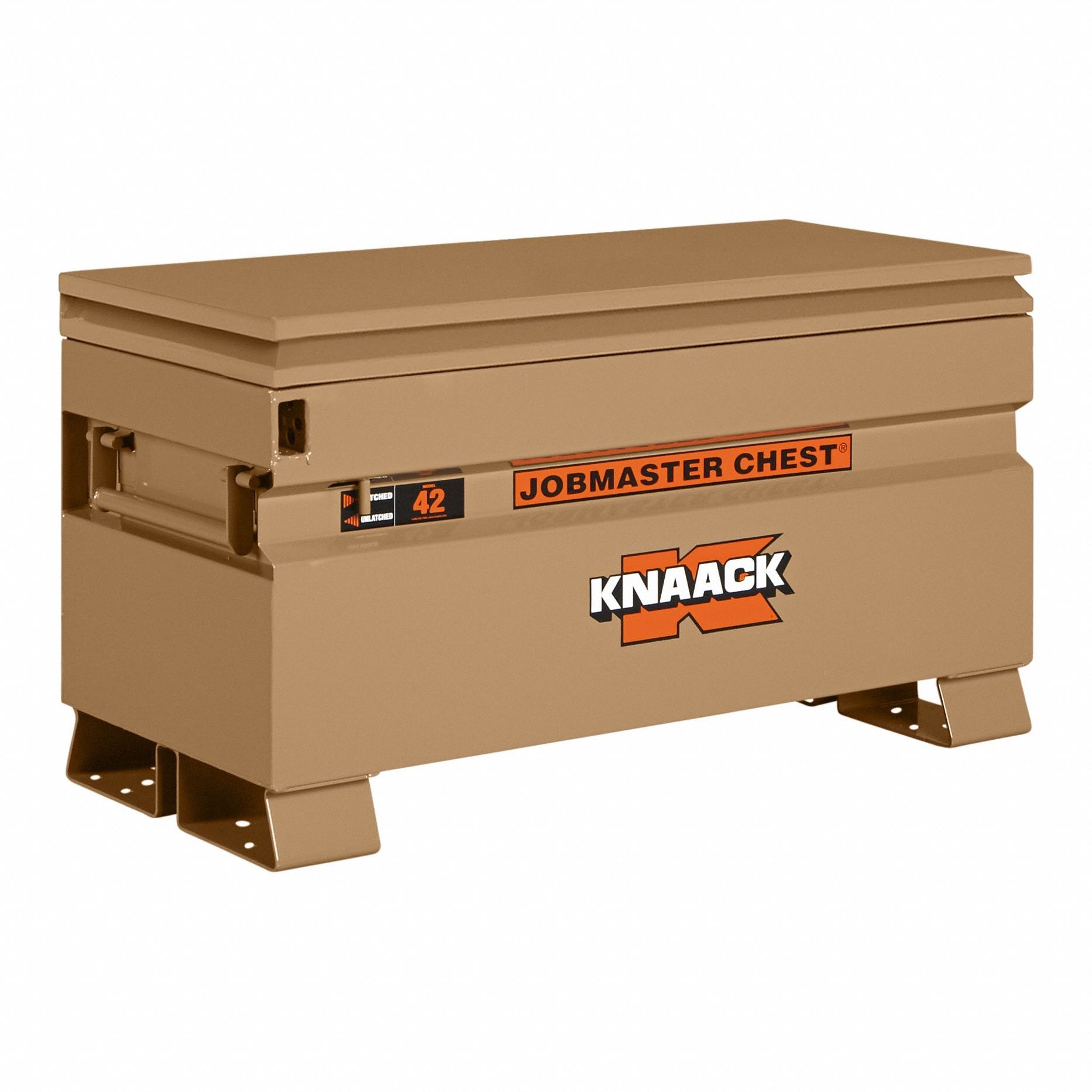 Chest-Style Jobsite Box: 42 in W x 19 in D x 23 3/8 in H, 9 cu ft, Tan
