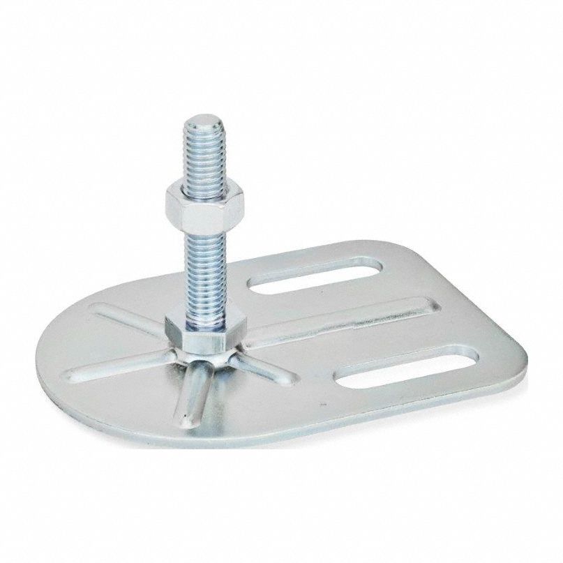 Male-End Leveling Mount: Swiveling Stud, 1/2"-13 Thread Size, 3 3/20 in, 2, 698 lbf Capacity