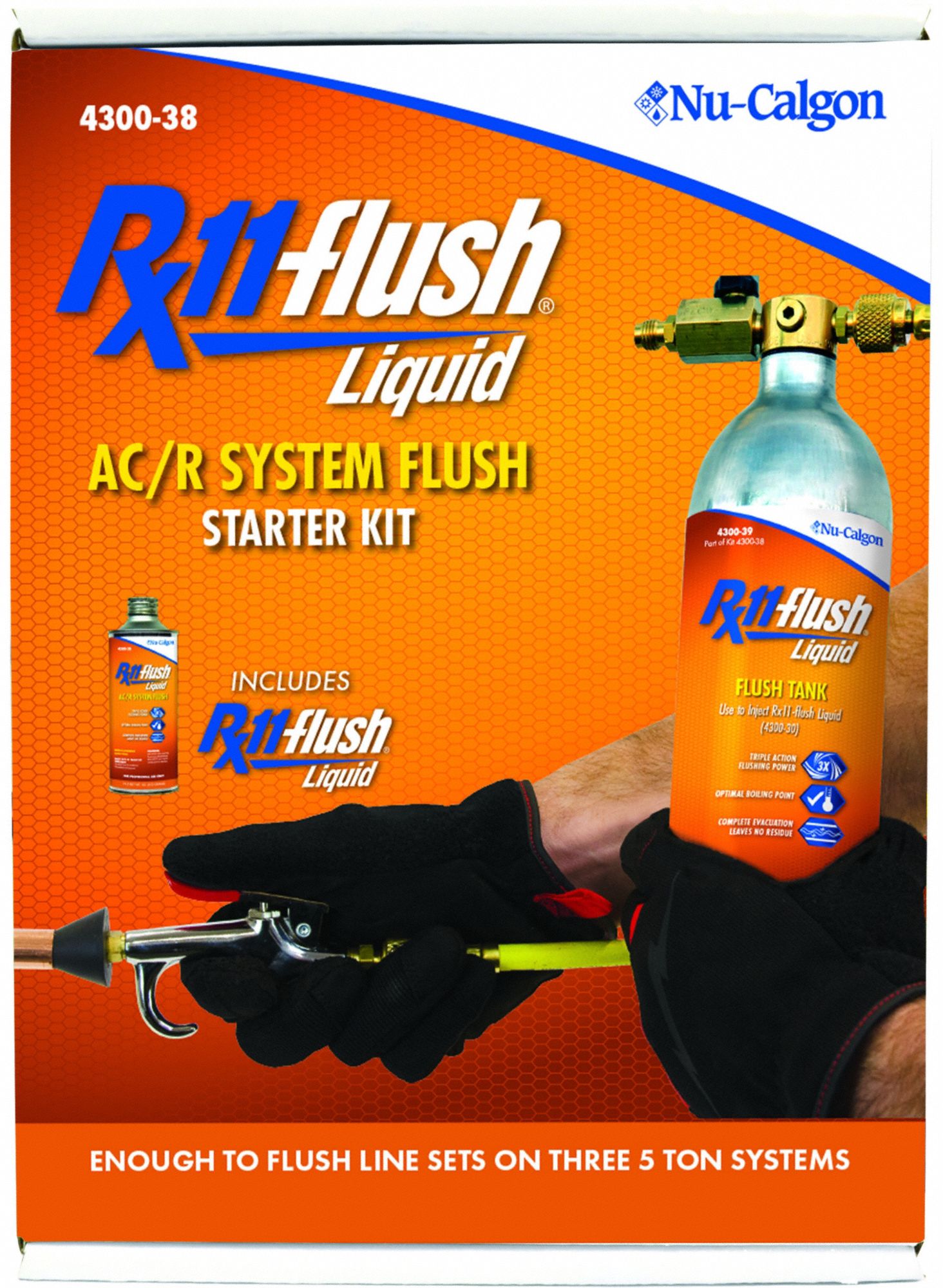 Flush Solvent: 1 lb Can, Liquid, Clear, 5 ton For System Size