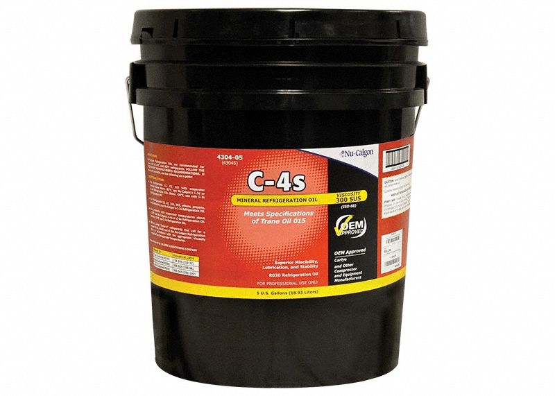 Mineral Oil: Naphthenic Mineral Oil, 5 gal Pail, 300 SUS, -35°F Pour Point, Tan, C-4s