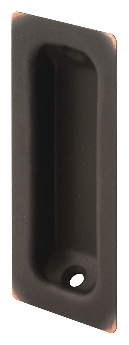 Tray Pull: Unthreaded Holes, Brass, Brown, Tray, 3 1/4 in Overall Lg, 1 PR