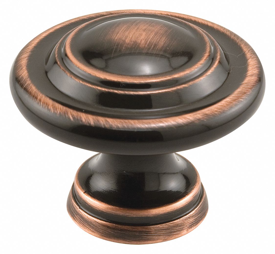 PRIMELINE, Brown, Zinc, Closet Door Pull Knob 430Y97N 7385 Grainger