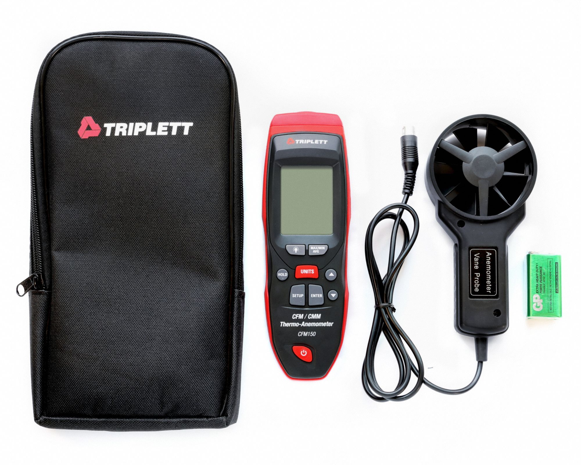 CFM/CMM Thermo-Anemometer + RH with Cert