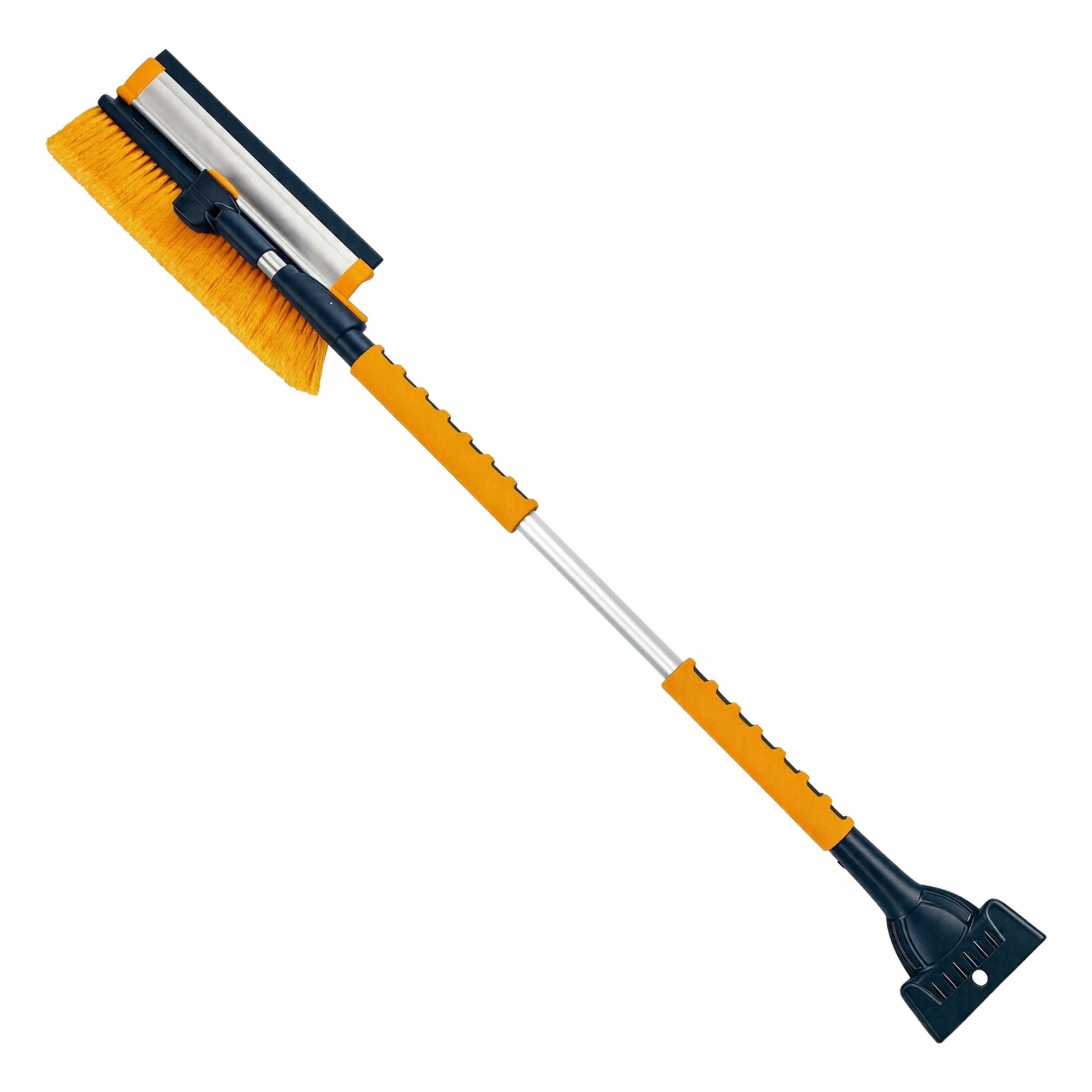 Snow Brush: Foam Comfort Grip Handle, 11 3/4 in Brush Head Wd, 5 in Scraper Blade Wd