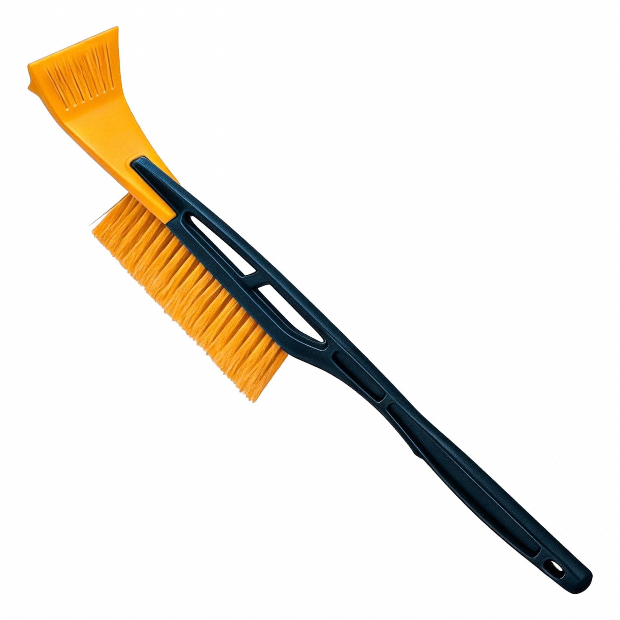 Snow Brush: Plastic Contour Grip Handle, 6 1/2 in Brush Head Wd, Plastic, Fixed Head
