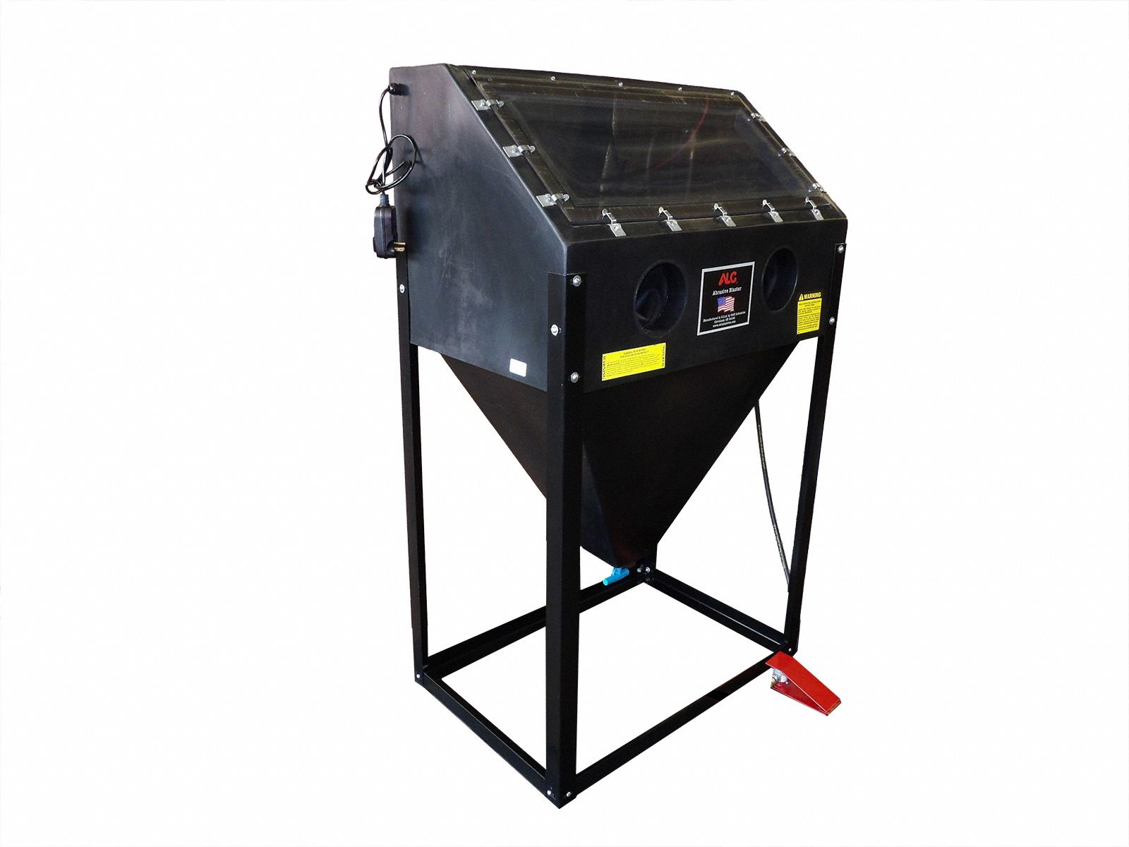 Blast Cabinet: Siphon Feed, 24 in W x 36 in D x 23 in H Work Area, 15 cfm
