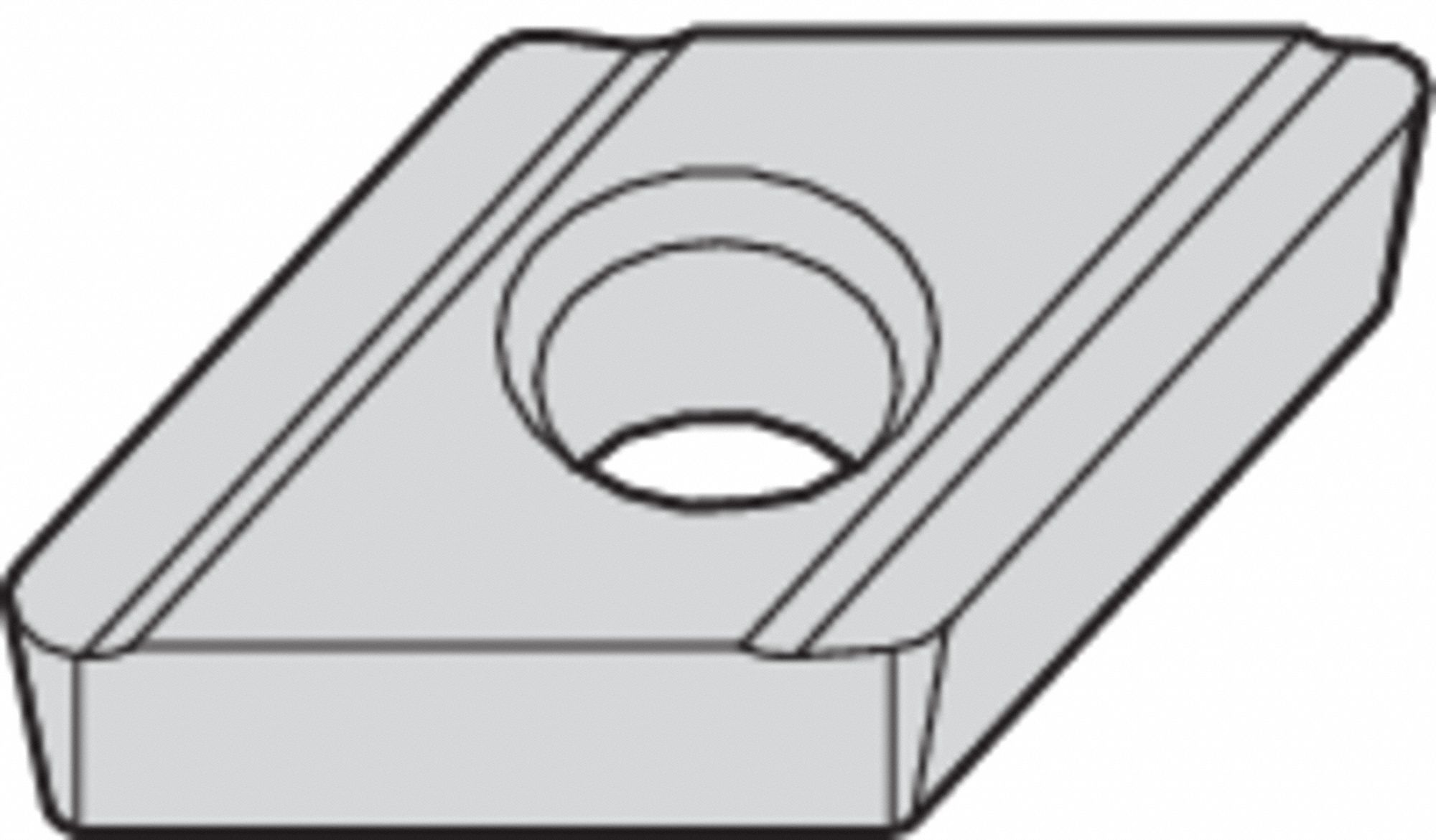 Diamond Turning Insert: DCMX Insert, Right Hand, Bright (Uncoated), 0.3750 in Inscribed Circle