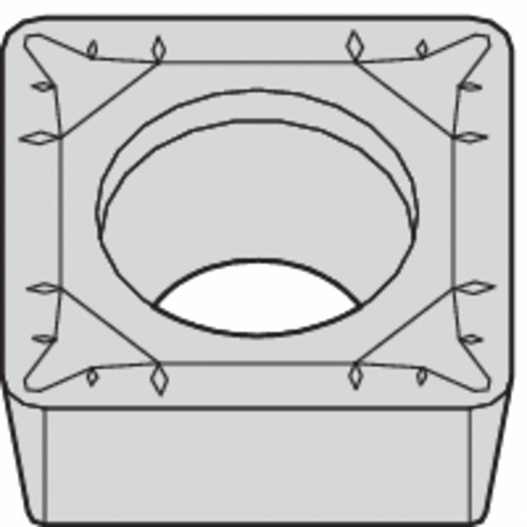 Square Turning Insert: 1/2 in Inscribed Circle, Neutral, 1/32 in Corner Radius, SCGT Insert
