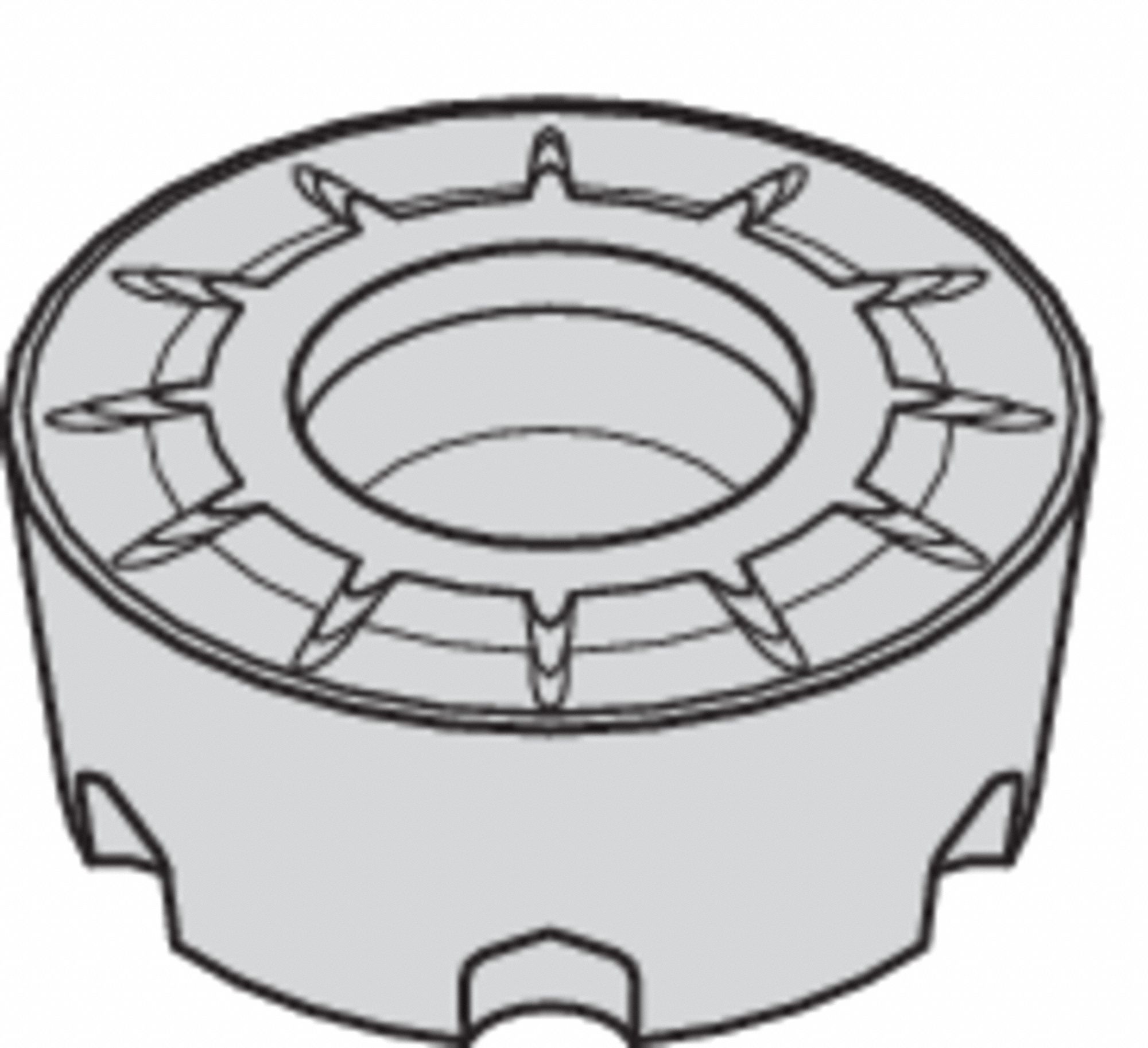 Round Milling Insert: 5/8 in Inscribed Circle, 0.2500 in Thick, M100 Series, Chip-Breaker, PVD