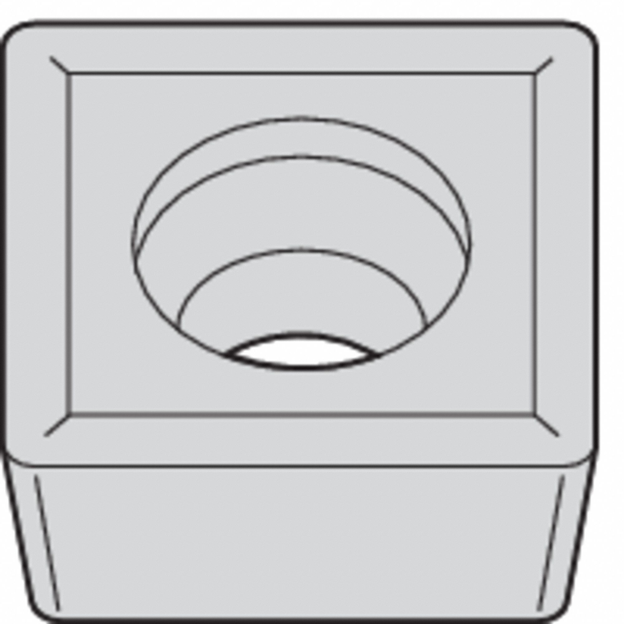 Square Turning Insert: 1/2 in Inscribed Circle, Neutral, 1/32 in Corner Radius, SCMT Insert