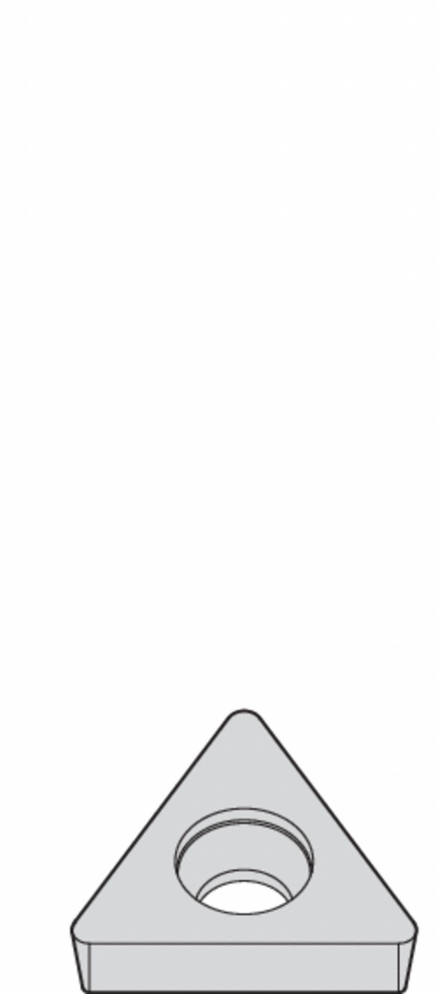 Triangle Turning Insert: 1/4 in Inscribed Circle, Neutral, 7° Clearance Angle, TCMW Insert