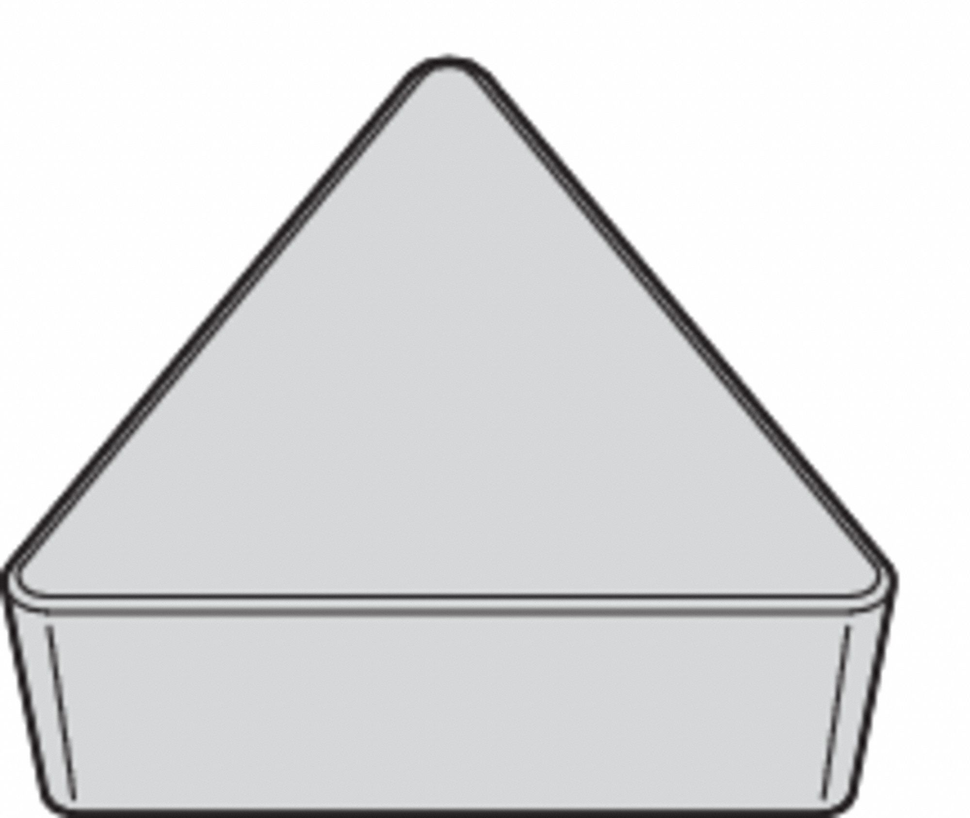 Triangle Turning Insert: 1/2 in Inscribed Circle, Neutral, 11° Clearance Angle, TiN, WK20CT