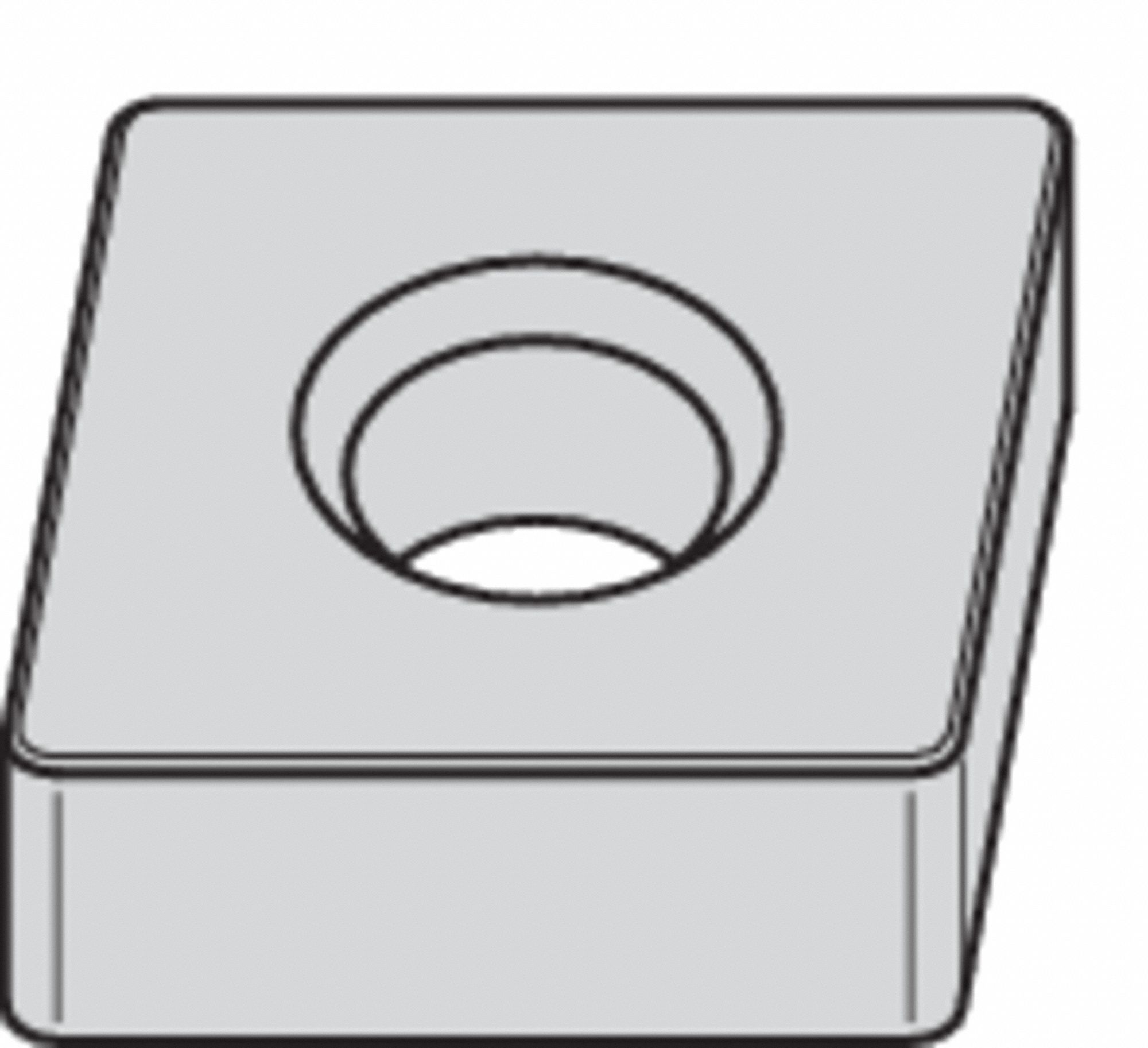 Diamond Turning Insert: CNGA Insert, Alumina Ceramic, Neutral, 1/4 in Thick, Bright (Uncoated)