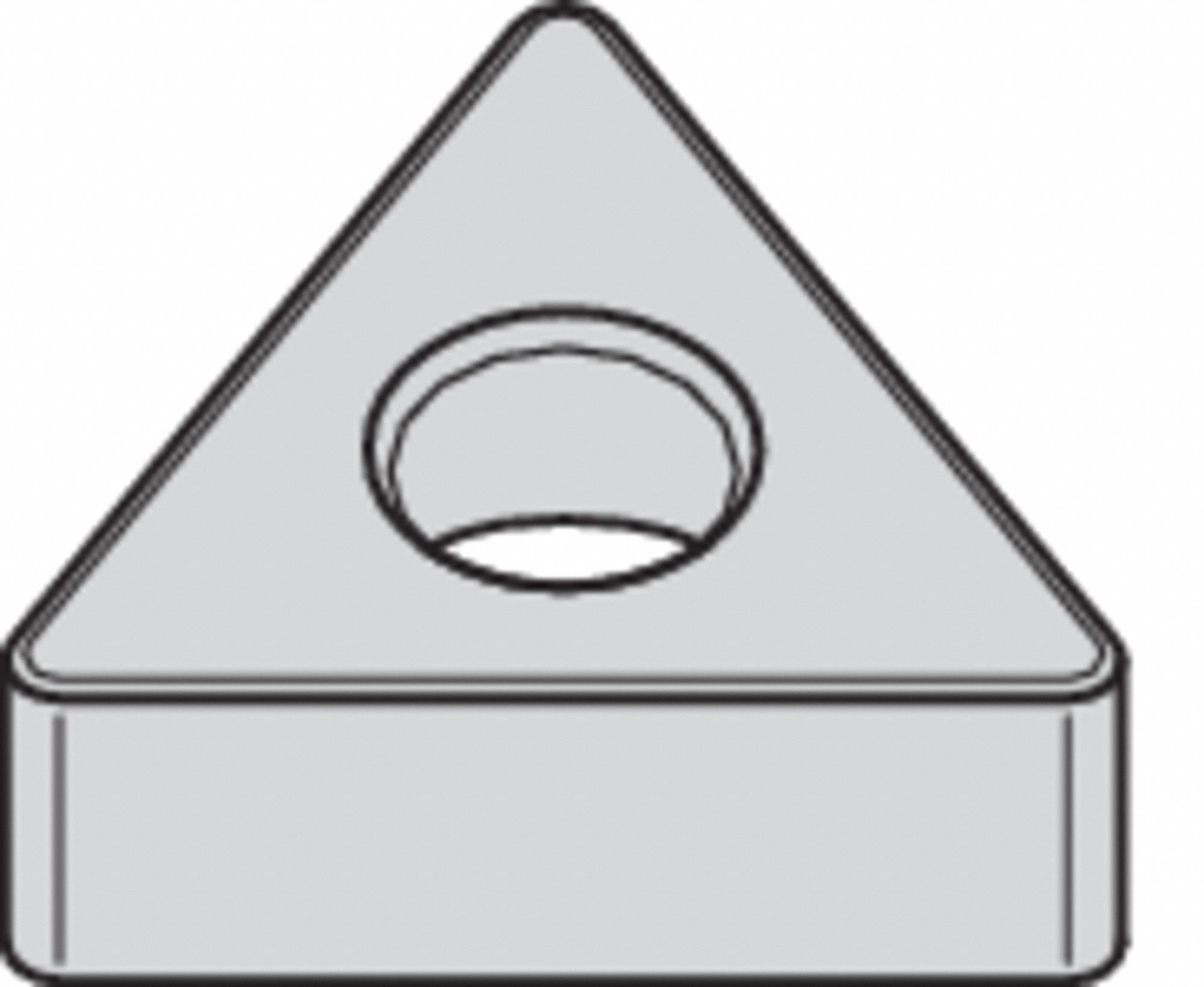 TRIANGLE TURNING INSERT, ⅜ IN INSCRIBED CIRCLE, ALUMINA, NEUTRAL, 0 °  CLEARANCE, CW2015