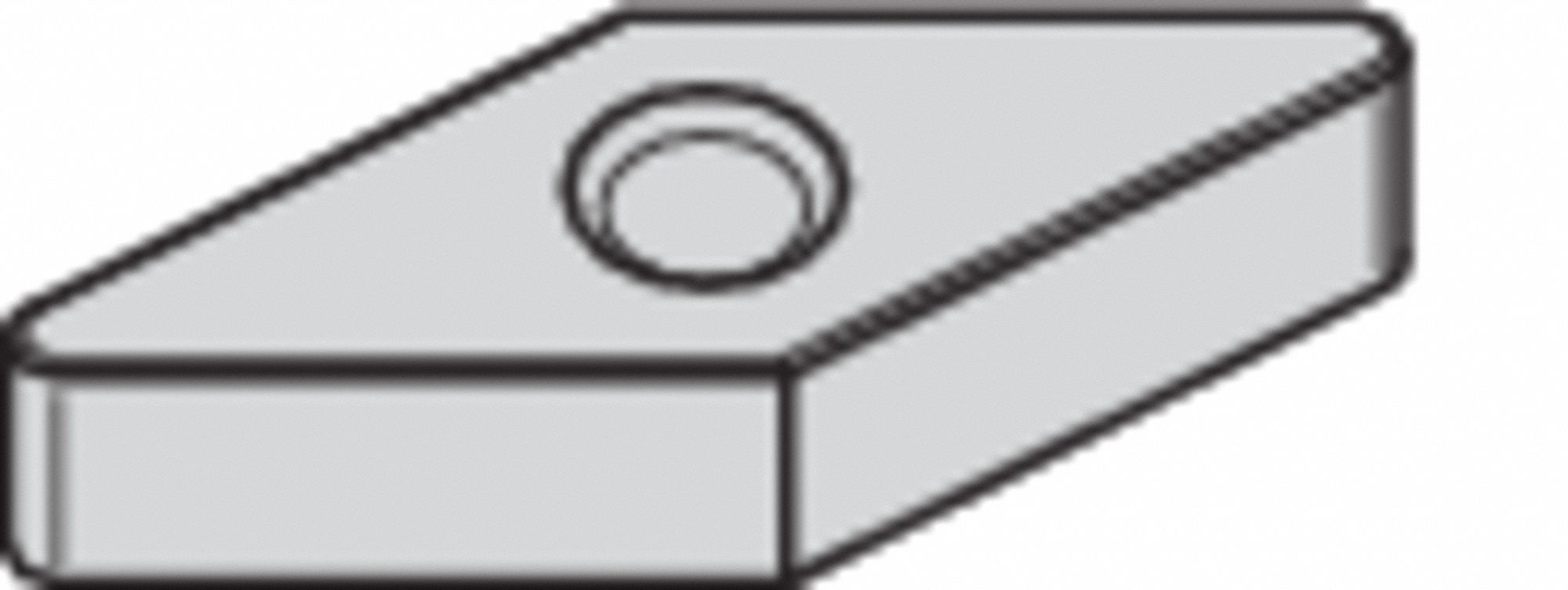 Diamond Turning Insert: VNGA Insert, Alumina Ceramic, Neutral, 3/16 in Thick, 4 Cutting Edges