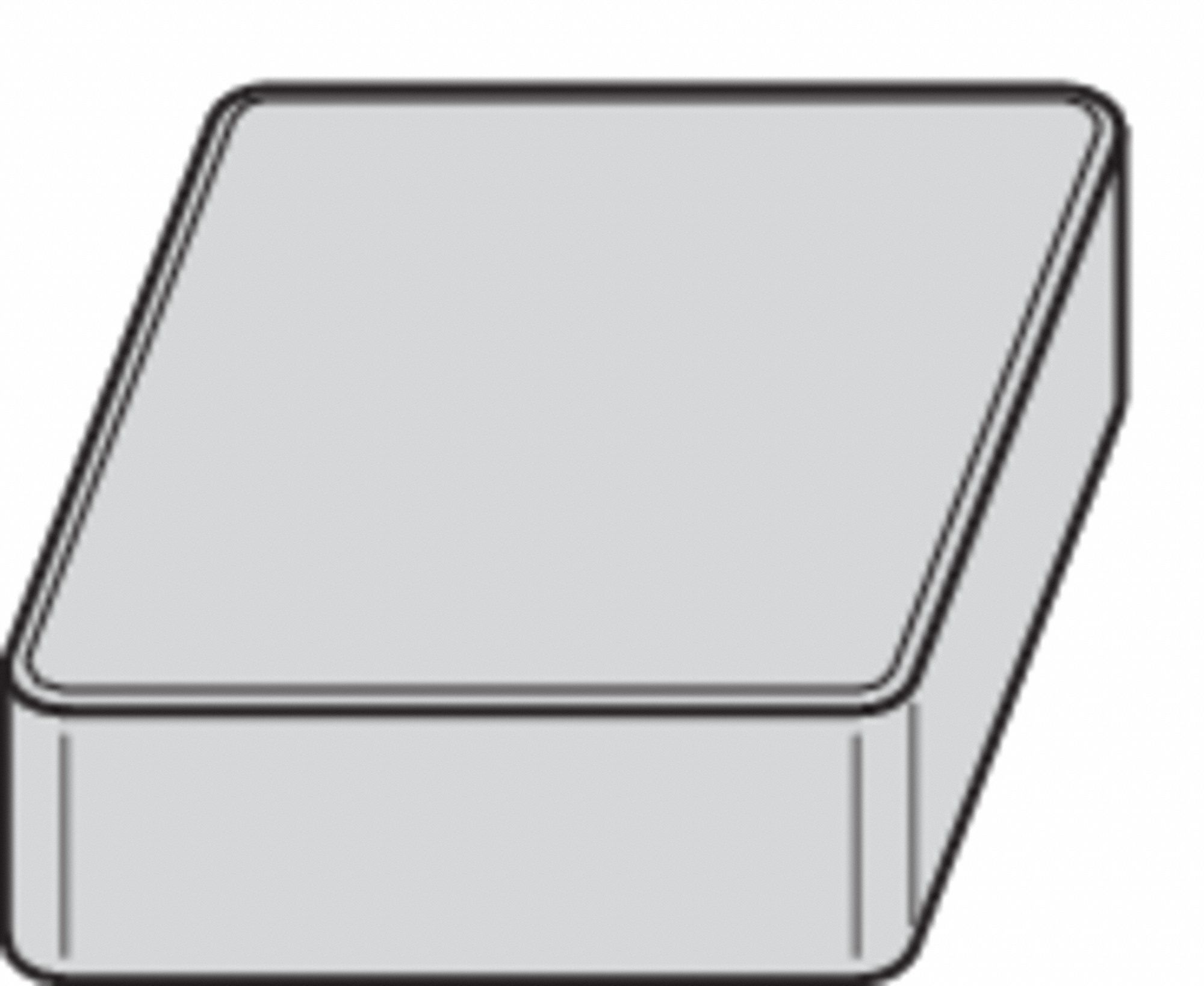 Diamond Turning Insert: ENG4 Insert, Alumina Ceramic, Neutral, 5/16 in Thick, 4 Cutting Edges