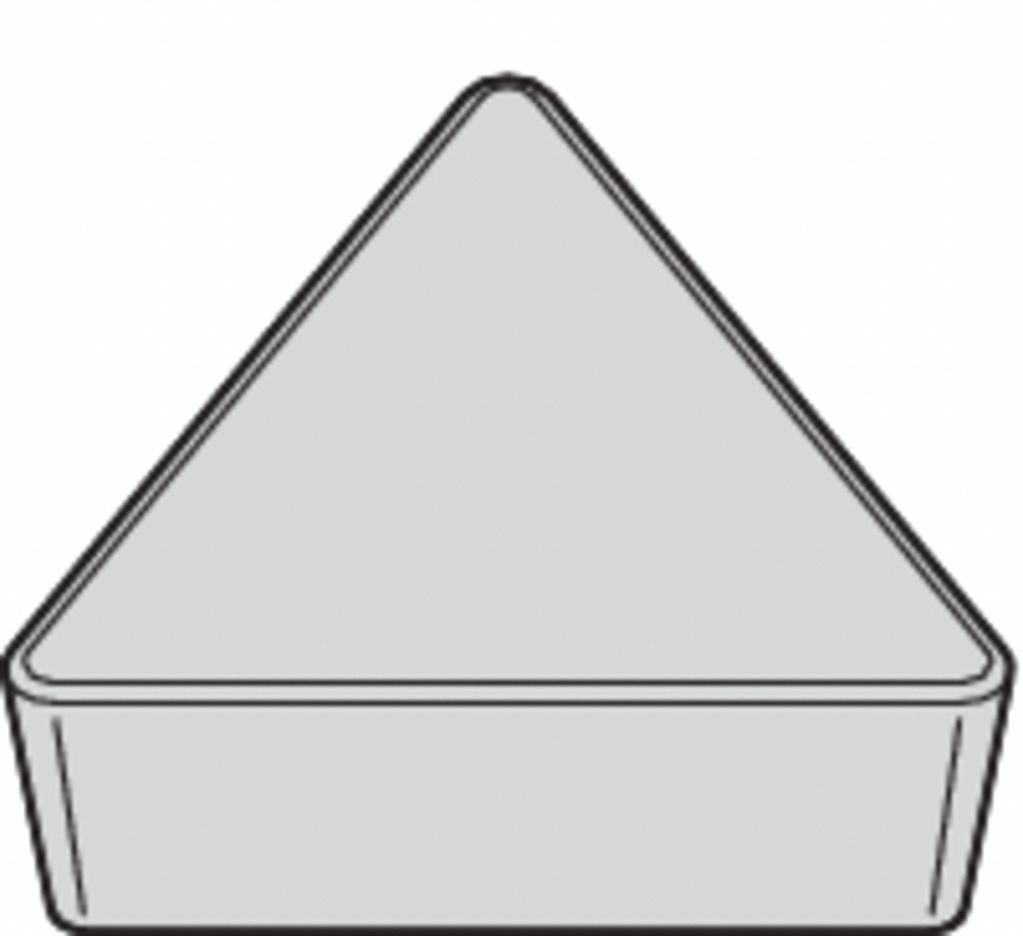 Triangle Turning Insert: 1/4 in Inscribed Circle, Alumina, Neutral, 11° Clearance Angle