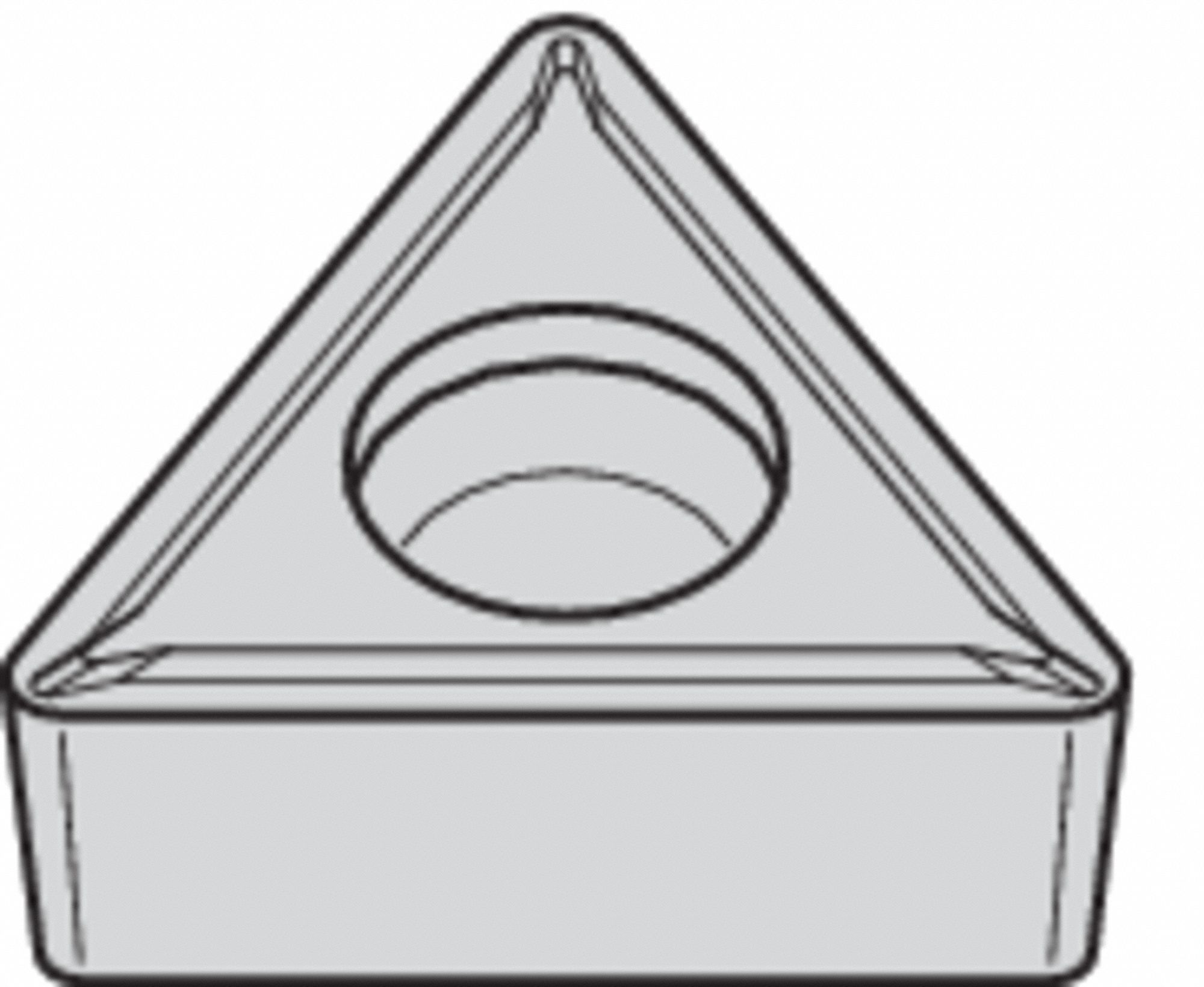 Triangle Turning Insert: 1/4 in Inscribed Circle, Neutral, 1P Chip-Breaker, 7° Clearance Angle