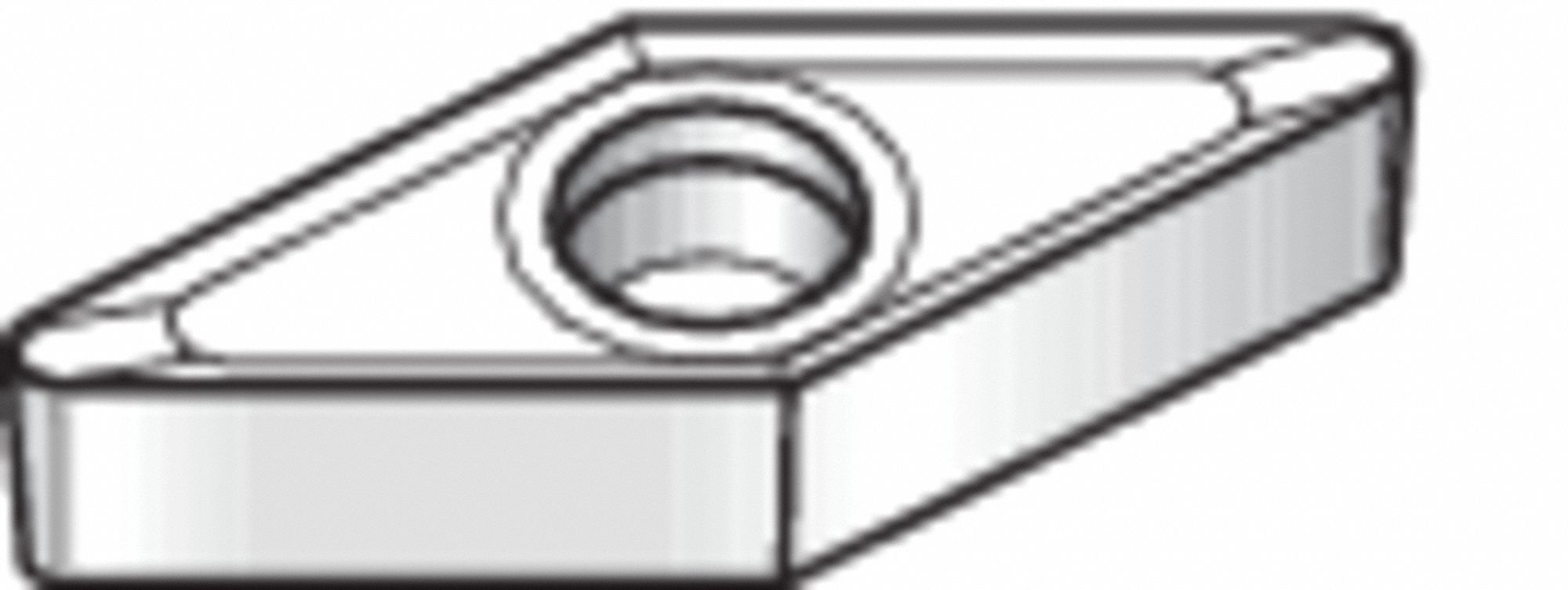 Diamond Turning Insert: VBGT Insert, Neutral, 1/8 in Thick, 0.0080 in Corner Radius, AlTiN