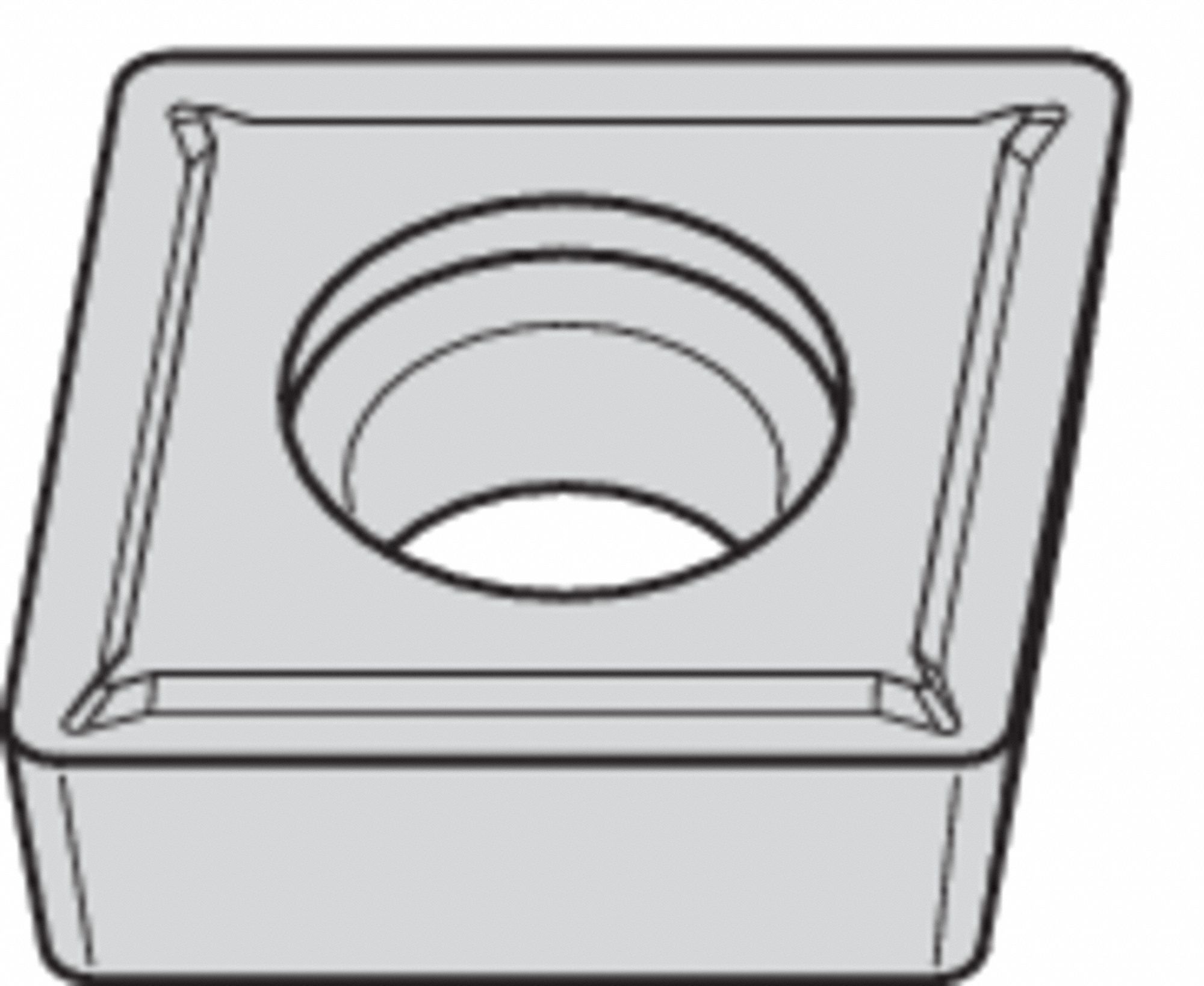 Diamond Turning Insert: CCMT Insert, Neutral, 3/16 in Thick, 1/64 in Corner Radius, TiN, TN20P