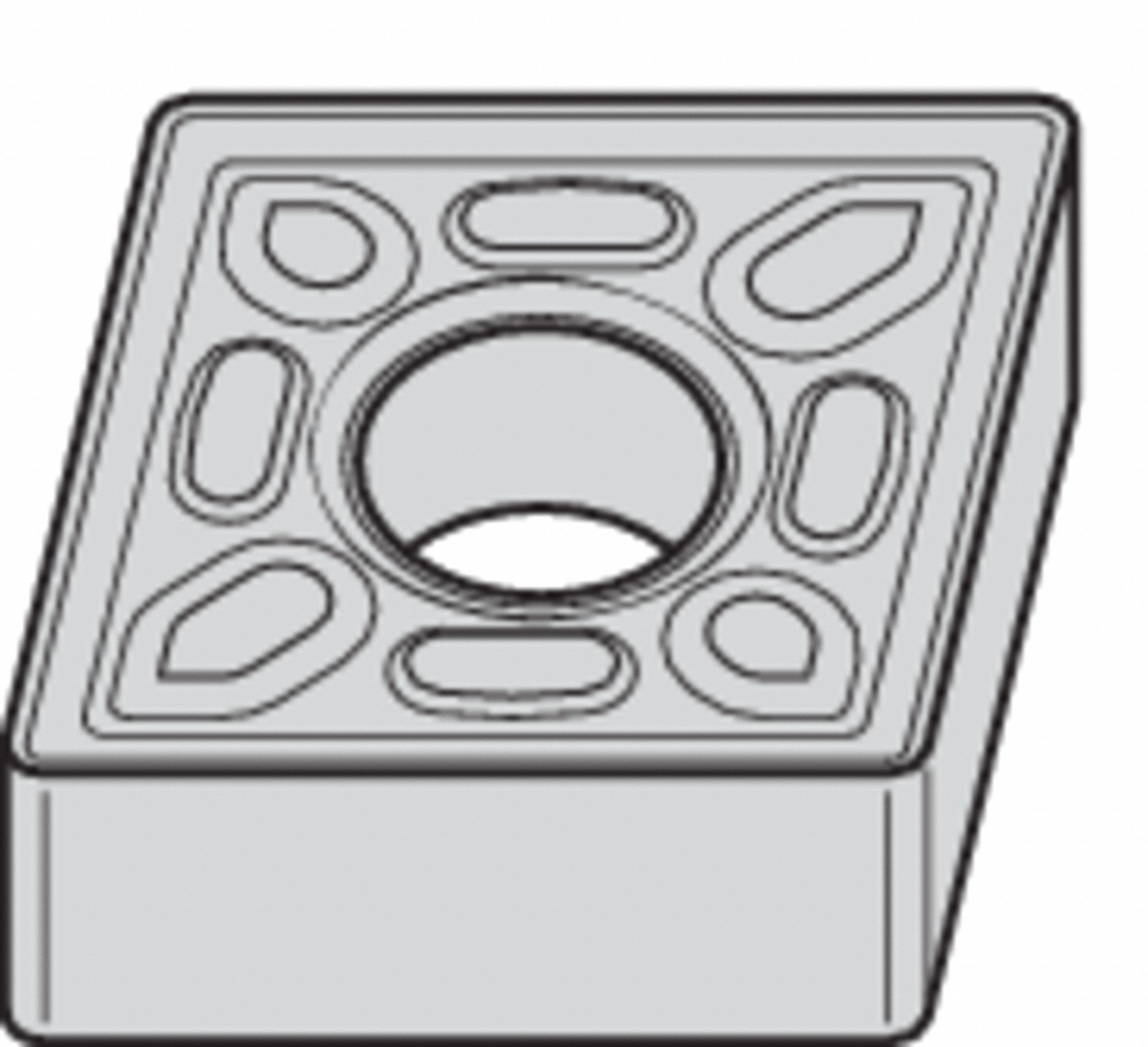 Diamond Turning Insert: CNMG Insert, Neutral, 3/16 in Thick, 1/32 in Corner Radius, AlTiN
