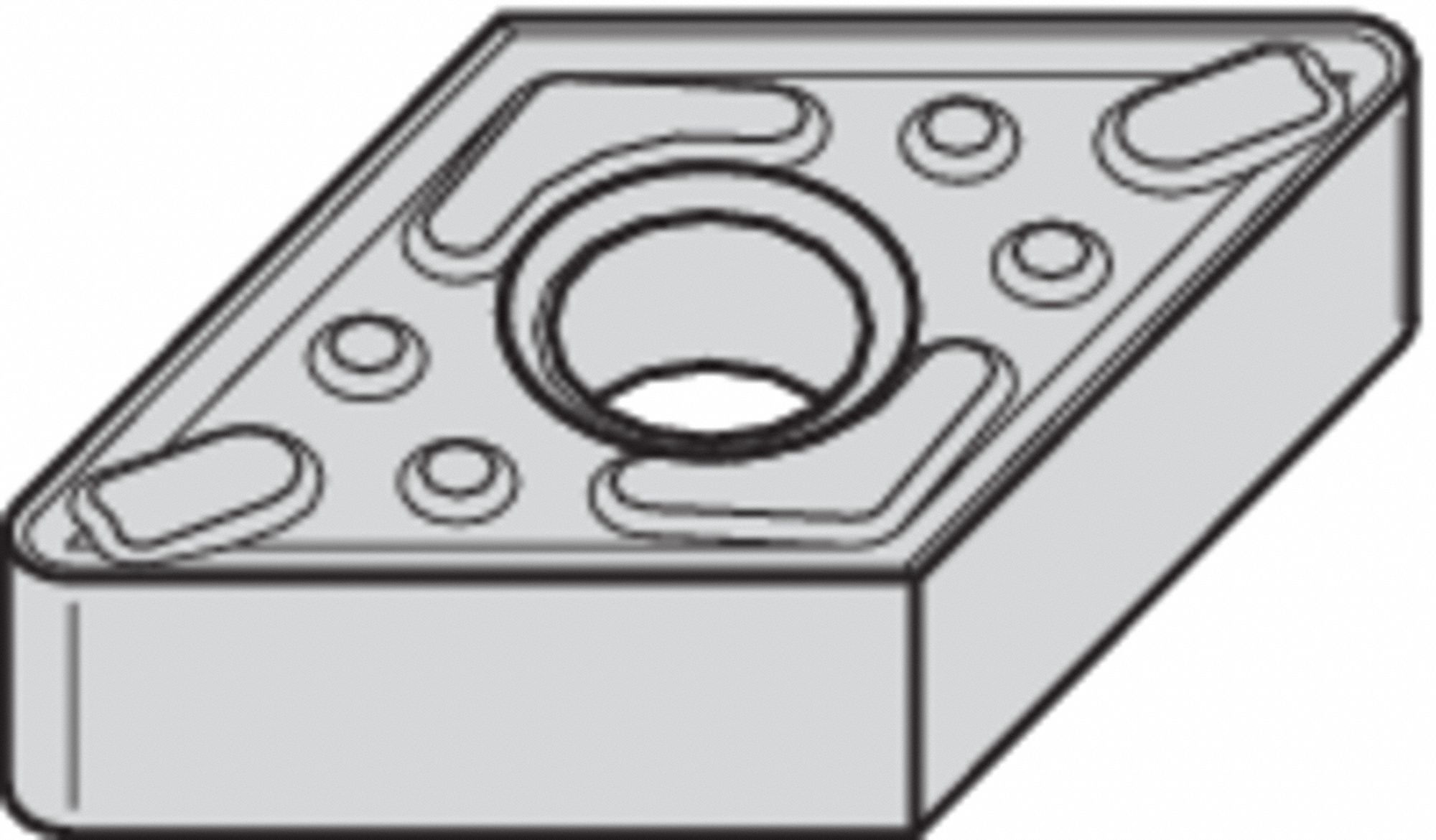 Diamond Turning Insert: DNMG Insert, Neutral, 1/4 in Thick, 1/32 in Corner Radius, TiN, TN20P