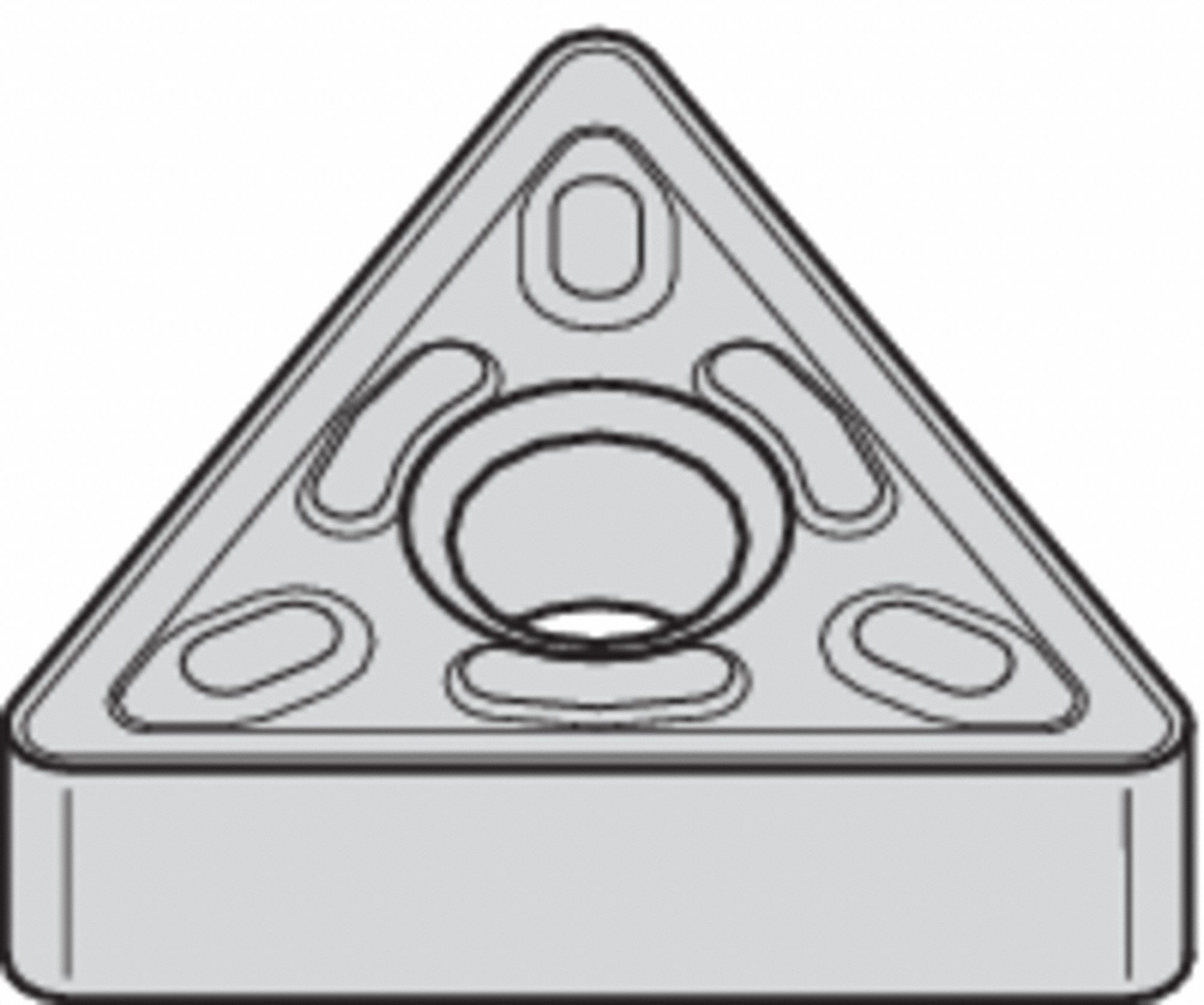 Triangle Turning Insert: 1/2 in Inscribed Circle, Neutral, 4P Chip-Breaker, 0° Clearance Angle