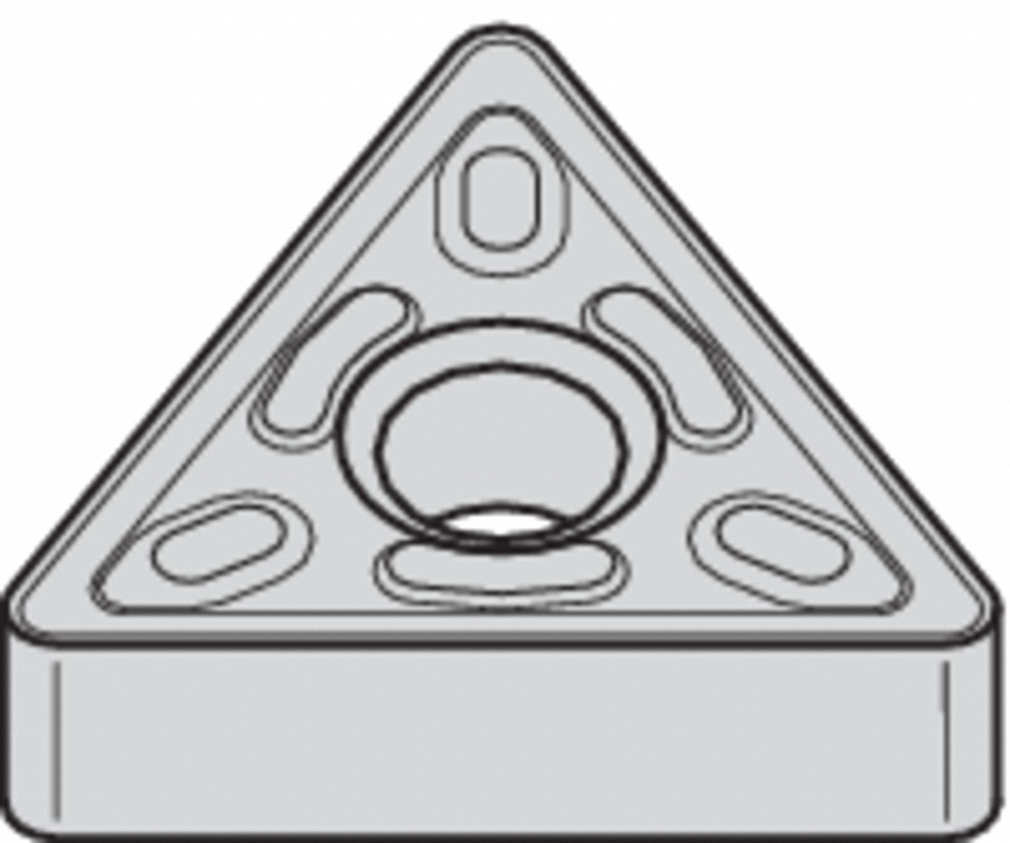 TRIANGLE TURNING INSERT, ⅜ IN INSCRIBED CIRCLE, NEUTRAL, 4P CHIP-BREAKER, 0 °  CLEARANCE