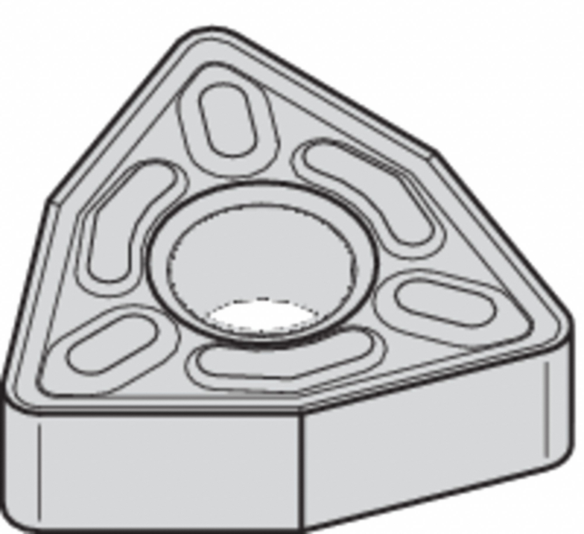 Turning Insert: 1/2 in Inscribed Circle, Neutral, 3/16 in Thick, 4P Chip-Breaker, TiN, TN20P