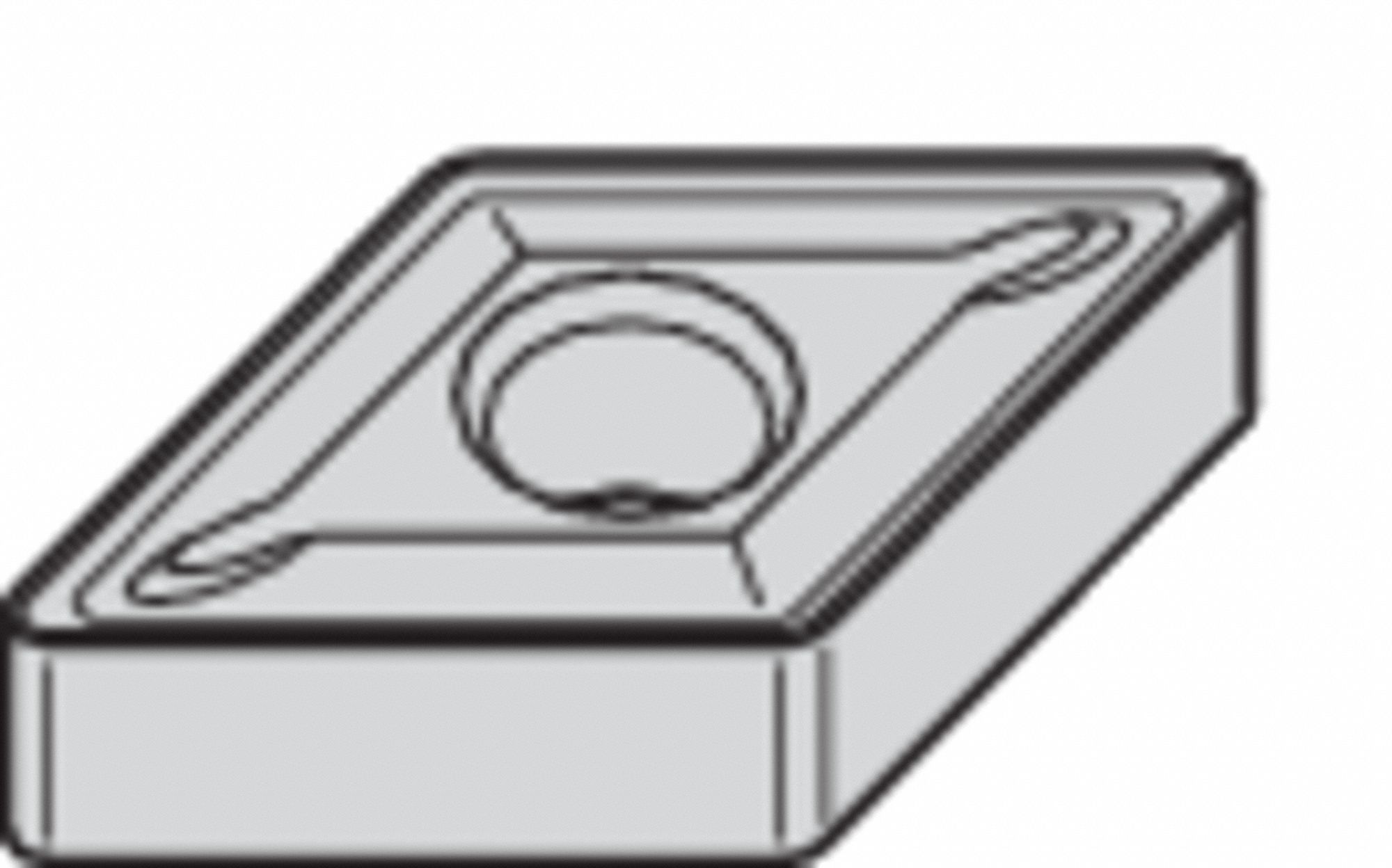 Diamond Turning Insert: DNMG Insert, Neutral, 1/4 in Thick, 1/32 in Corner Radius, TiN, TN30P
