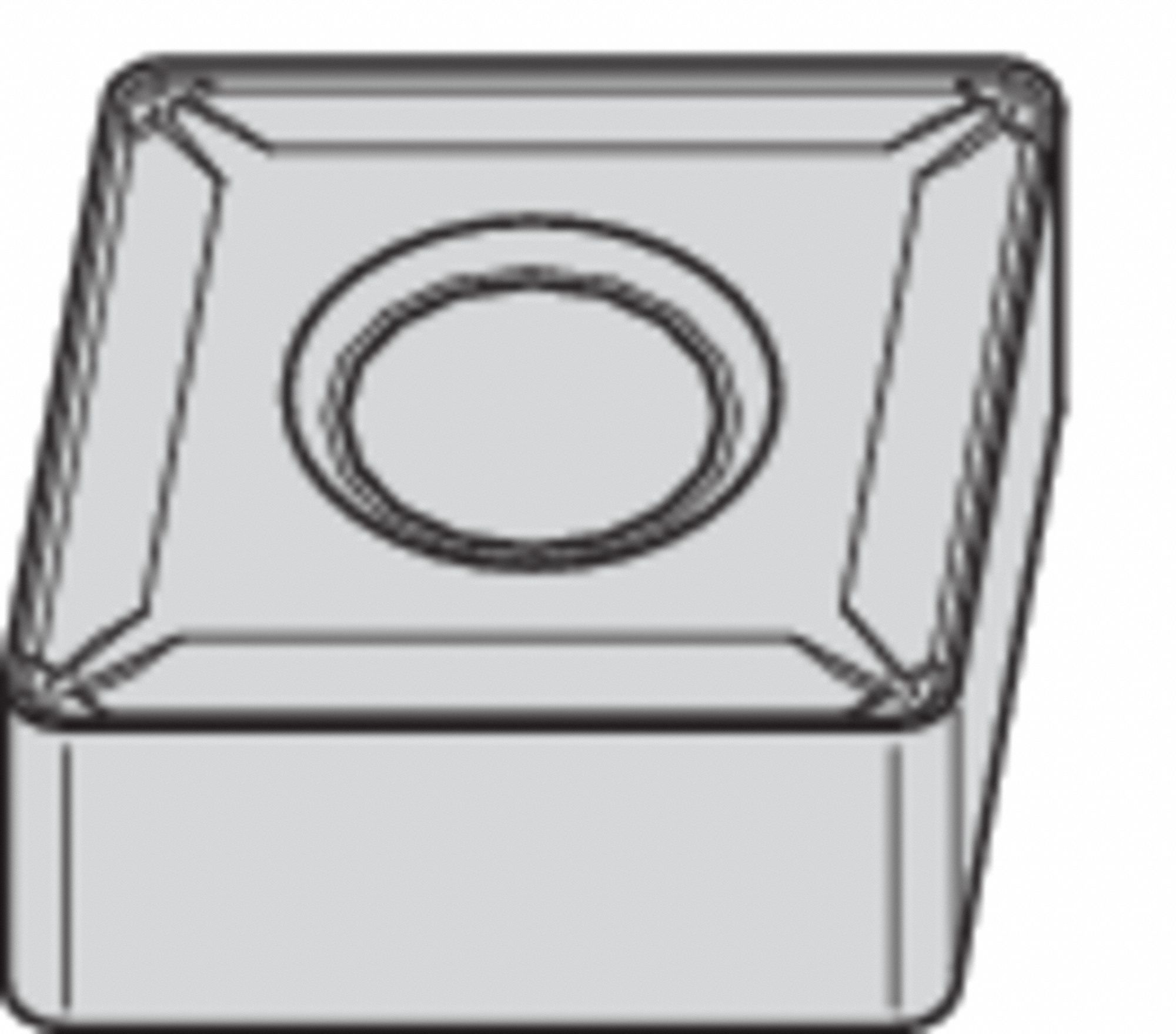 Diamond Turning Insert: CNMG Insert, Neutral, 3/16 in Thick, 1/32 in Corner Radius, AlTiN