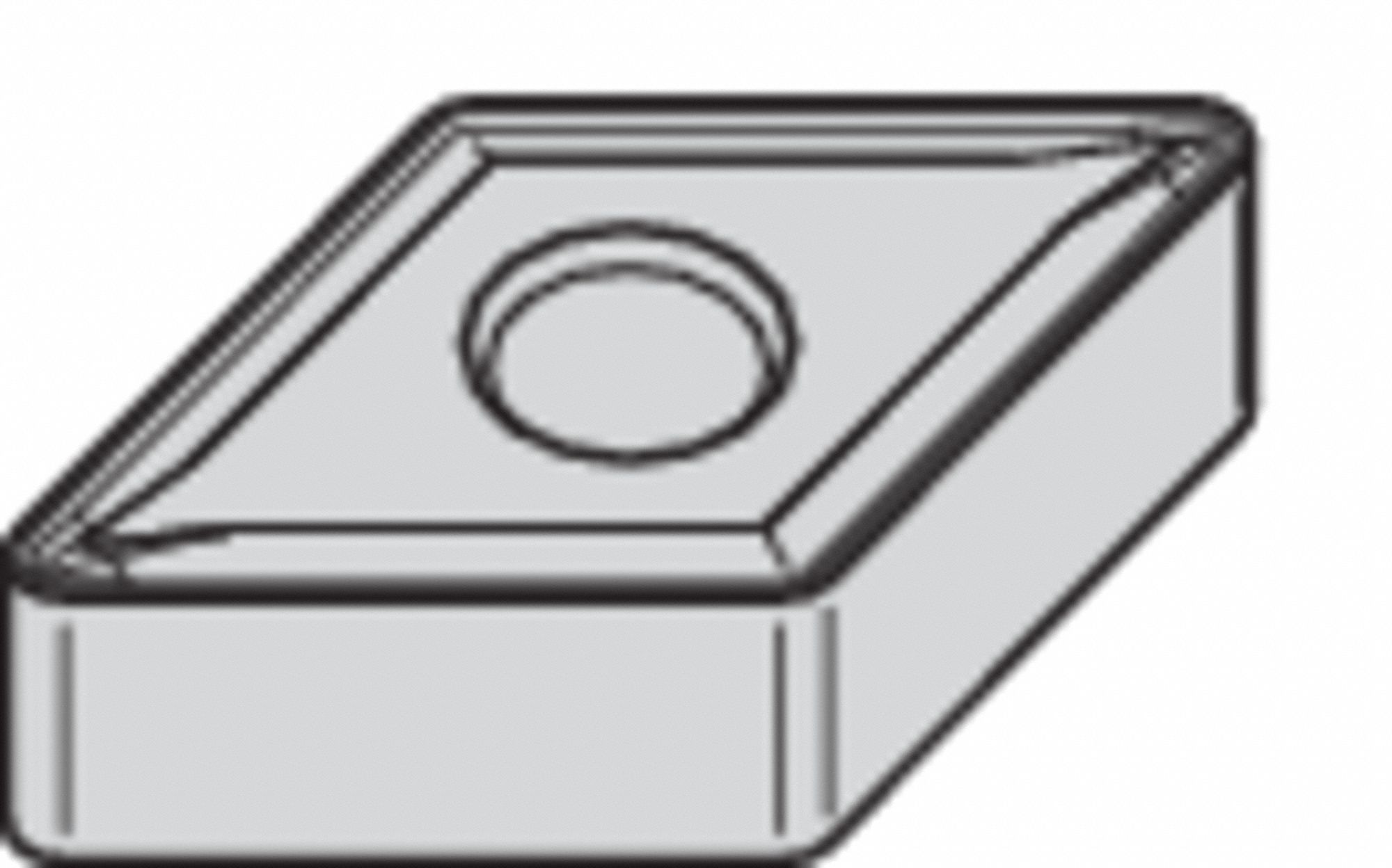 Diamond Turning Insert: DNMG Insert, Neutral, 1/4 in Thick, 1/32 in Corner Radius, TiN, TN10U